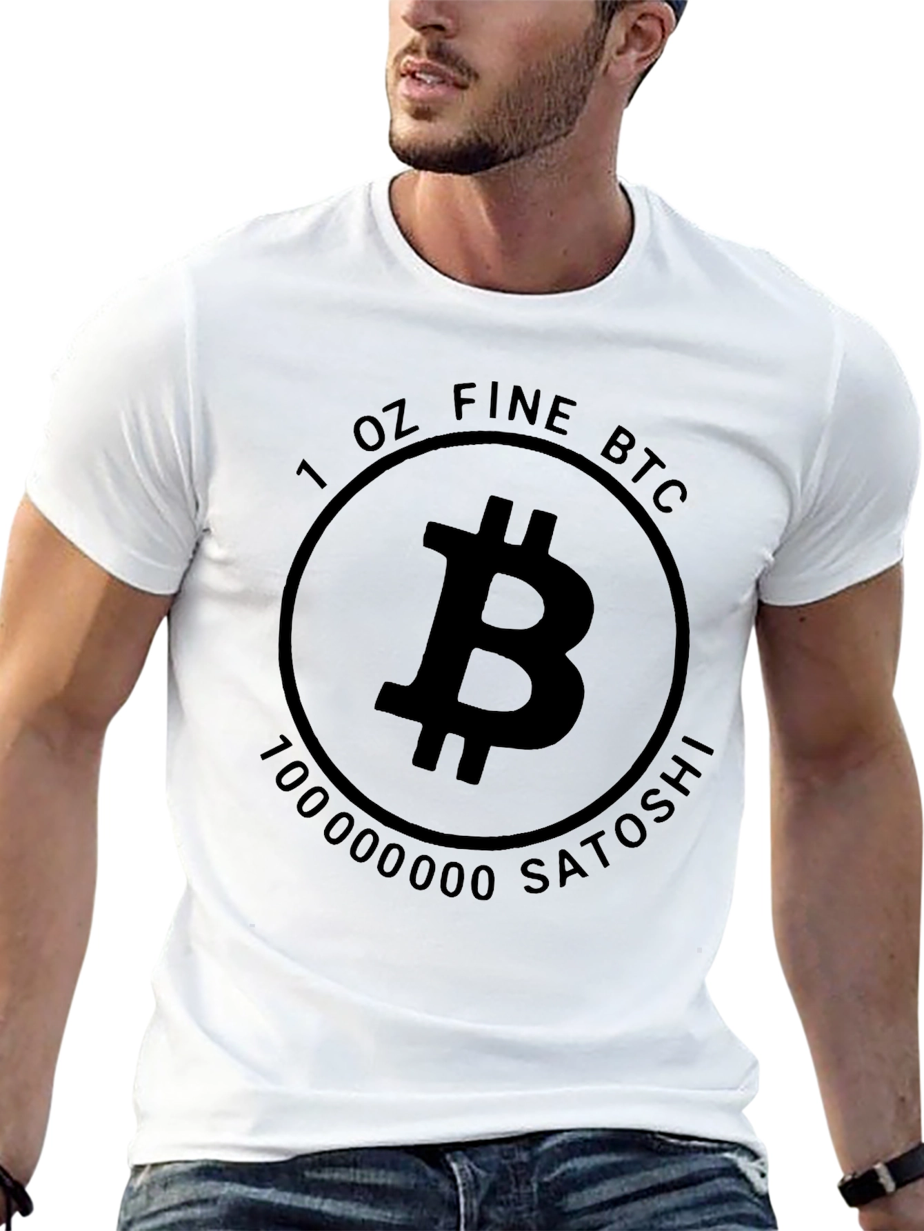 Bitcoin BTC 1 OZ Fine Satoshi Black T-Shirt