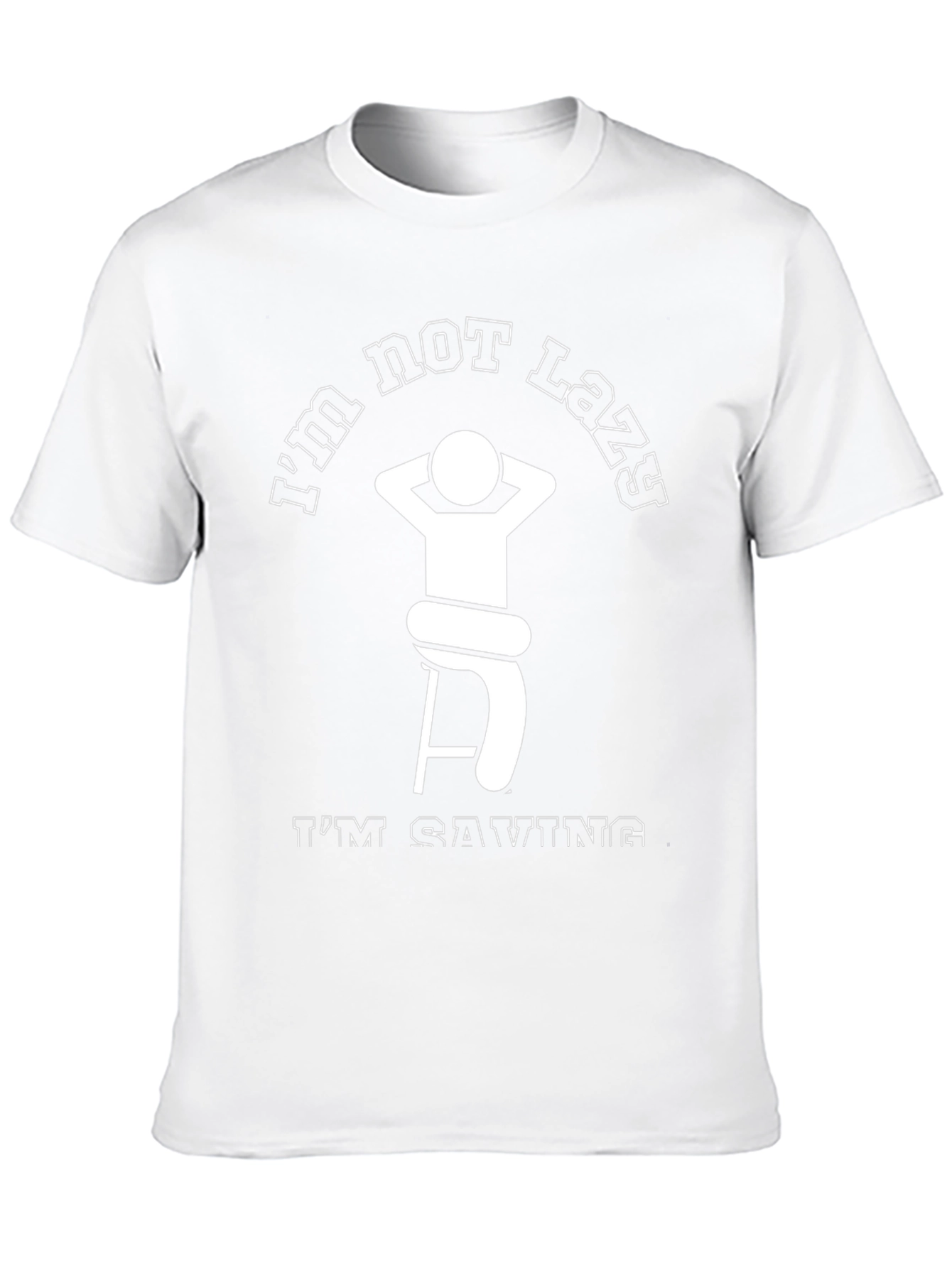 Funny Lazy Graphic Tee - Saving Energy T-Shirt