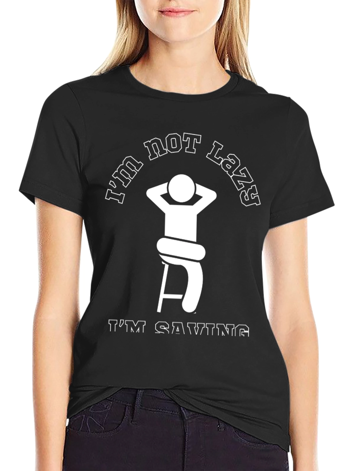 Funny Lazy Graphic Tee - Saving Energy T-Shirt