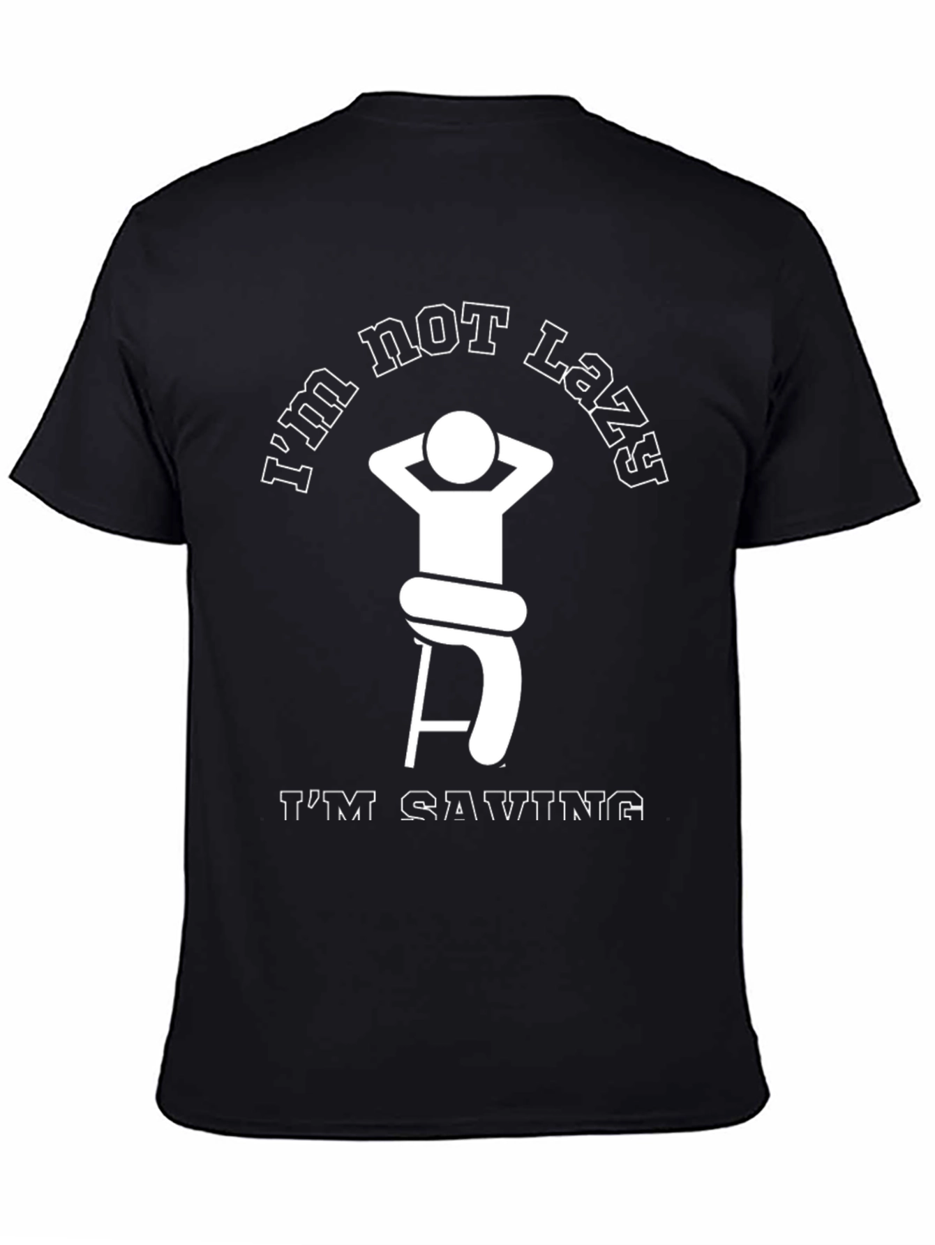 Funny Lazy Graphic Tee - Saving Energy T-Shirt