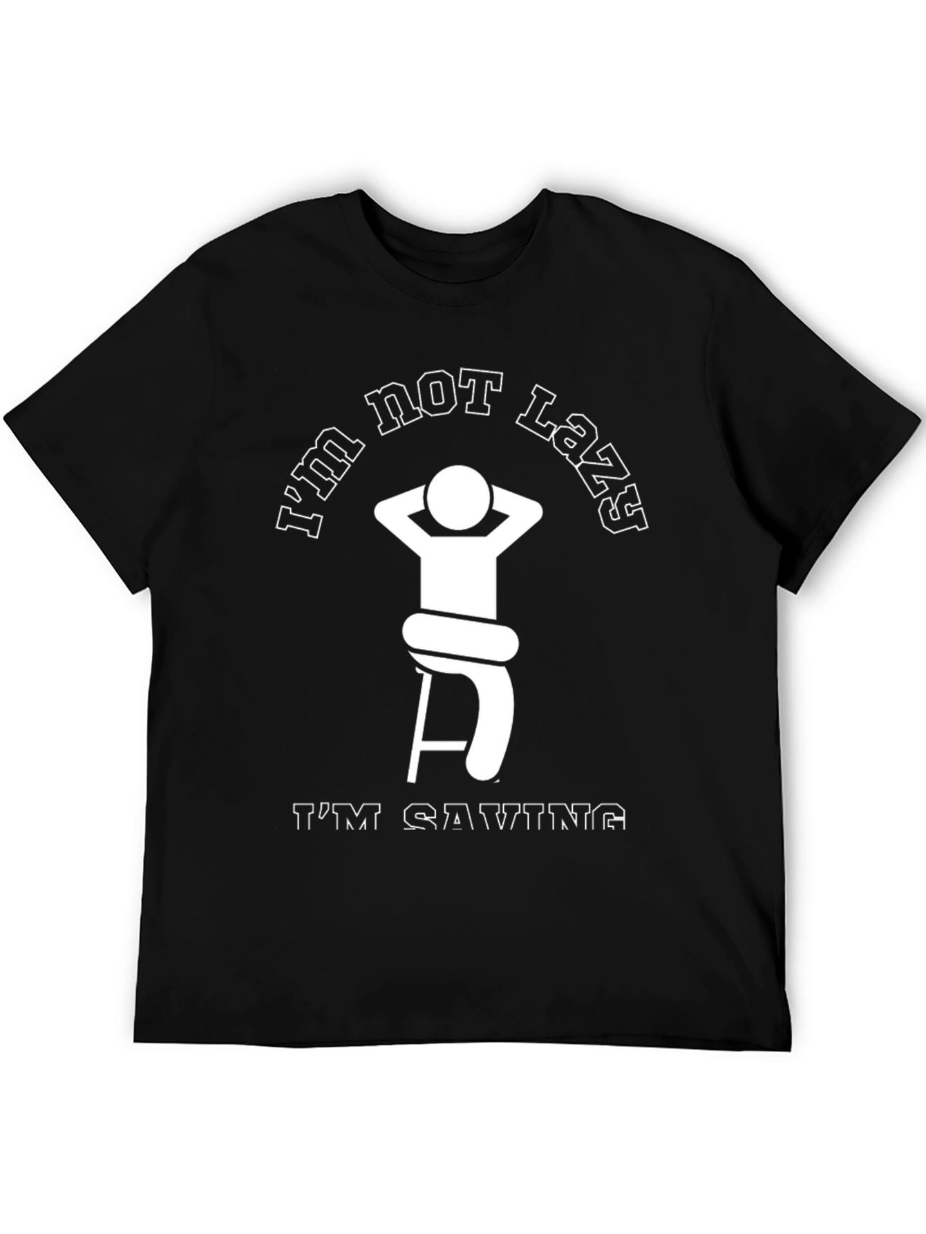 Funny Lazy Graphic Tee - Saving Energy T-Shirt