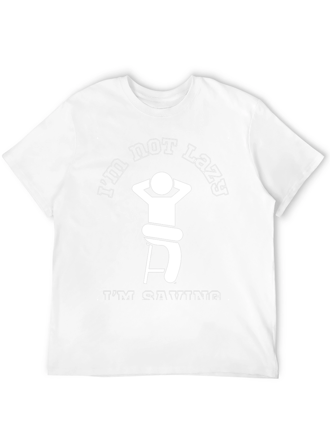 Funny Lazy Graphic Tee - Saving Energy T-Shirt