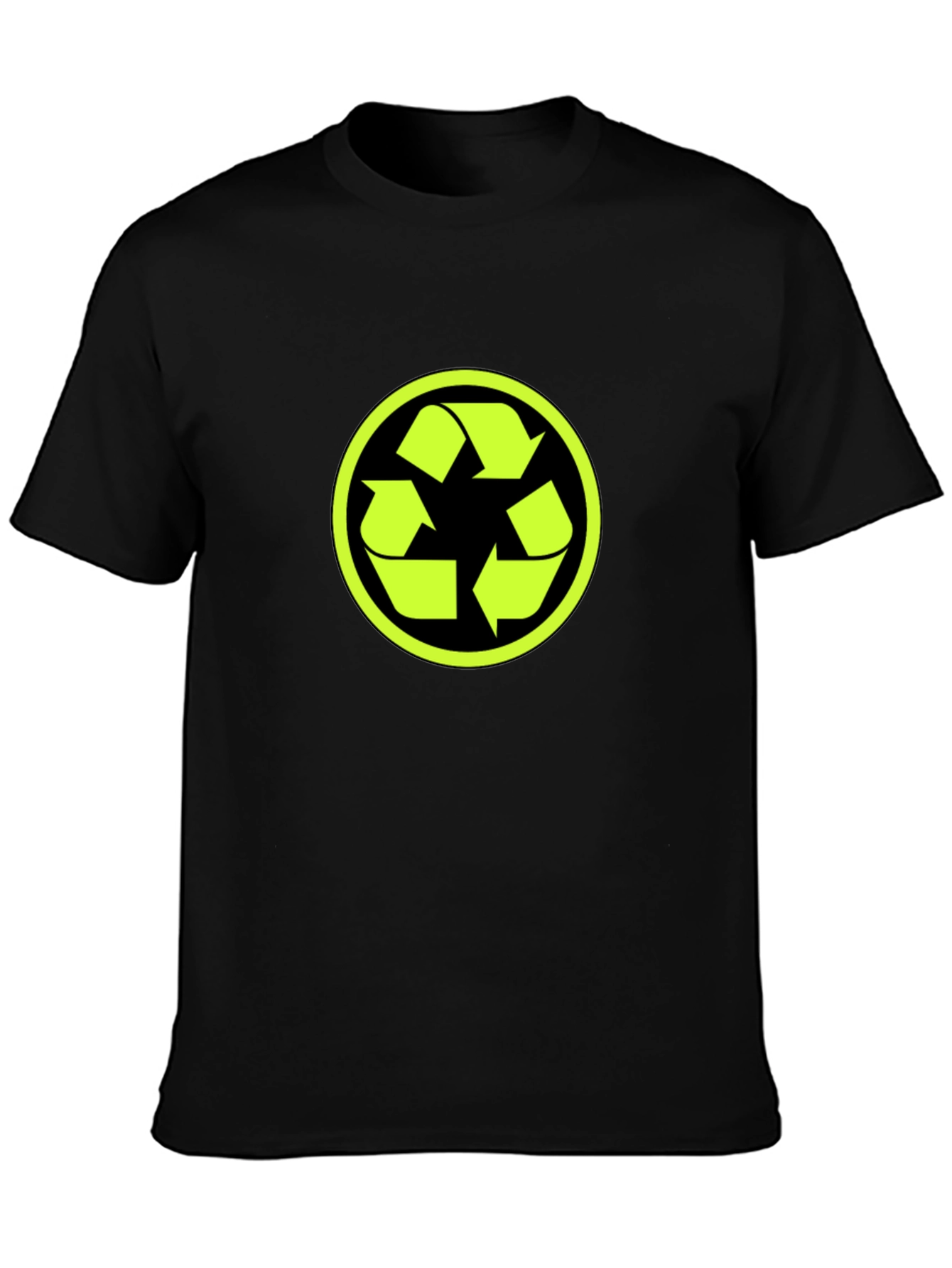Eco-Friendly Black T-Shirt with Recycle Logo