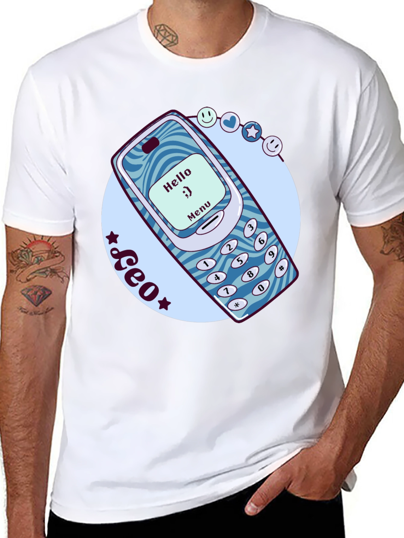 Retro Cell Phone Graphic T-Shirt - Nostalgic Tech Tee