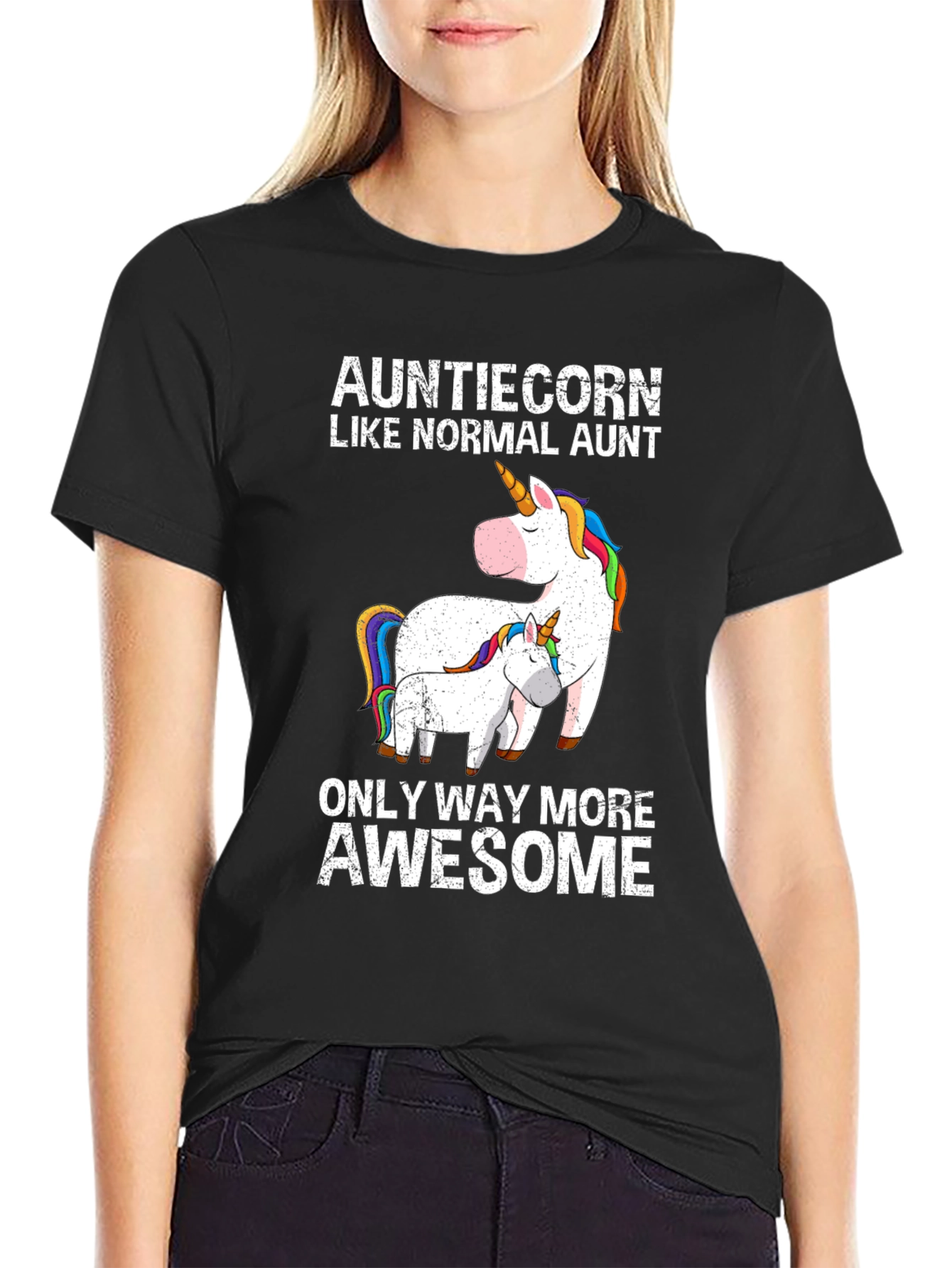 Auntiecorn Funny Aunt Unicorn T-Shirt