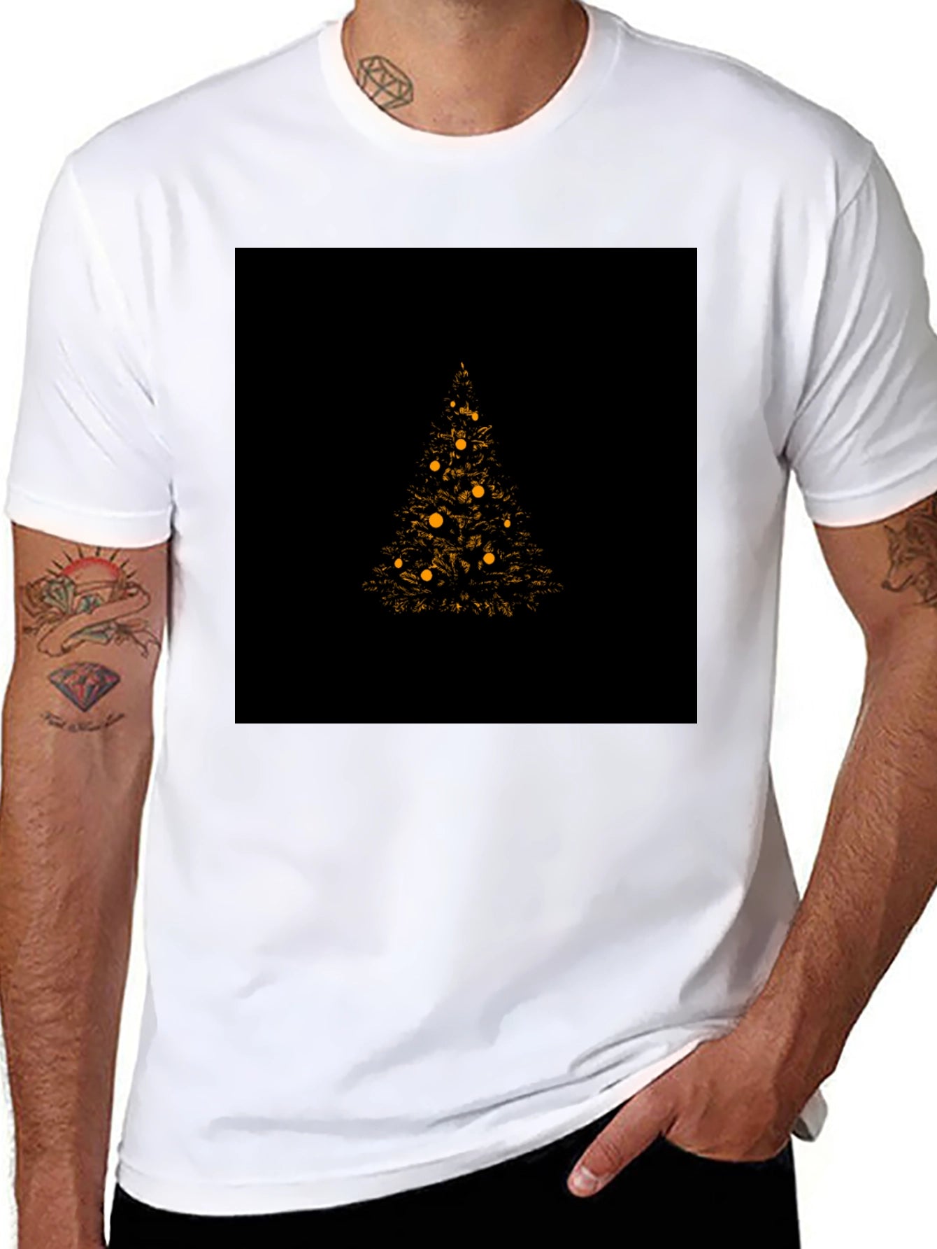 Christmas Tree Graphic Tee - Black