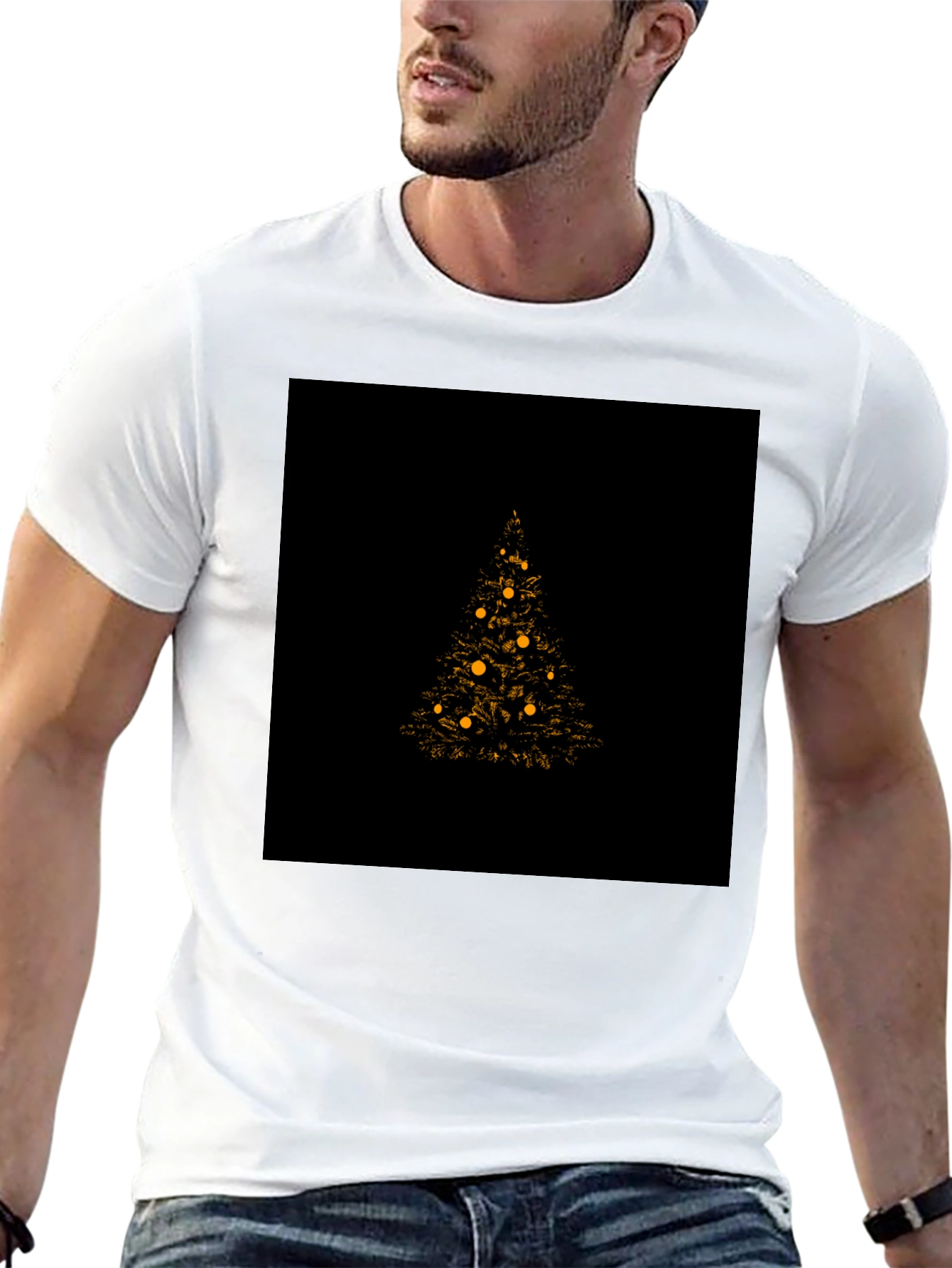 Christmas Tree Graphic Tee - Black