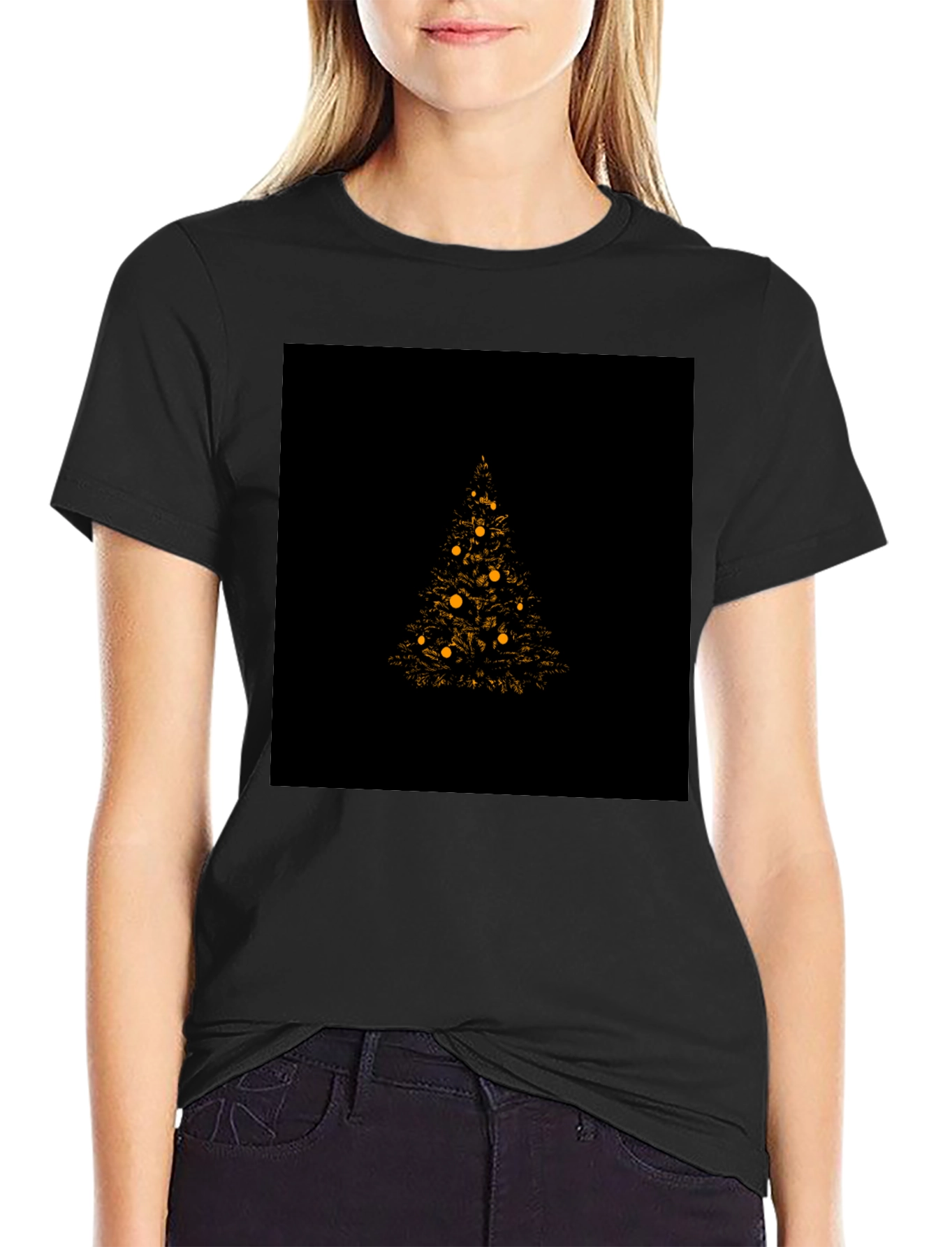 Christmas Tree Graphic Tee - Black