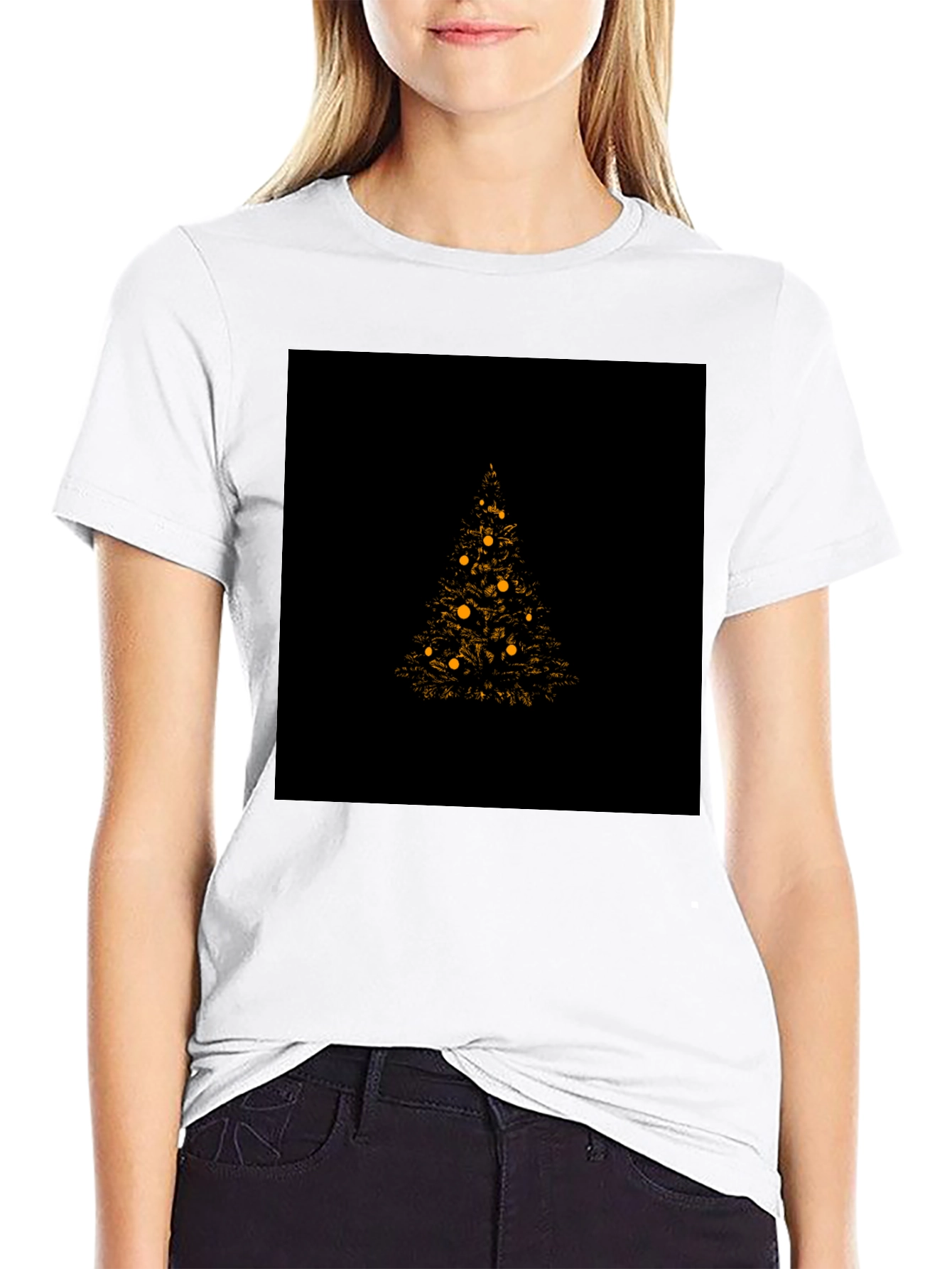 Christmas Tree Graphic Tee - Black