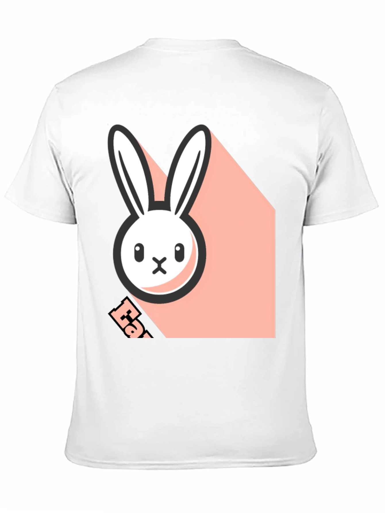 Black T-Shirt with Playful Bunny Graphic