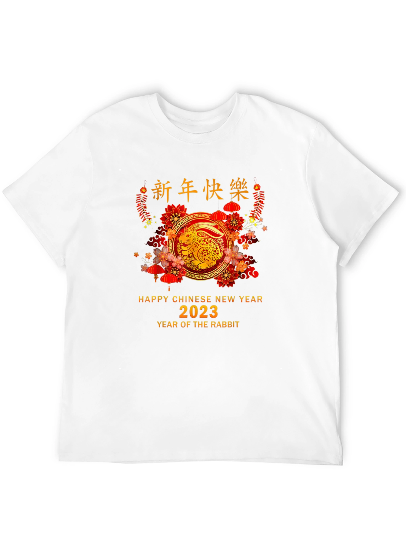 Chinese New Year Rabbit 2023 Black T-Shirt