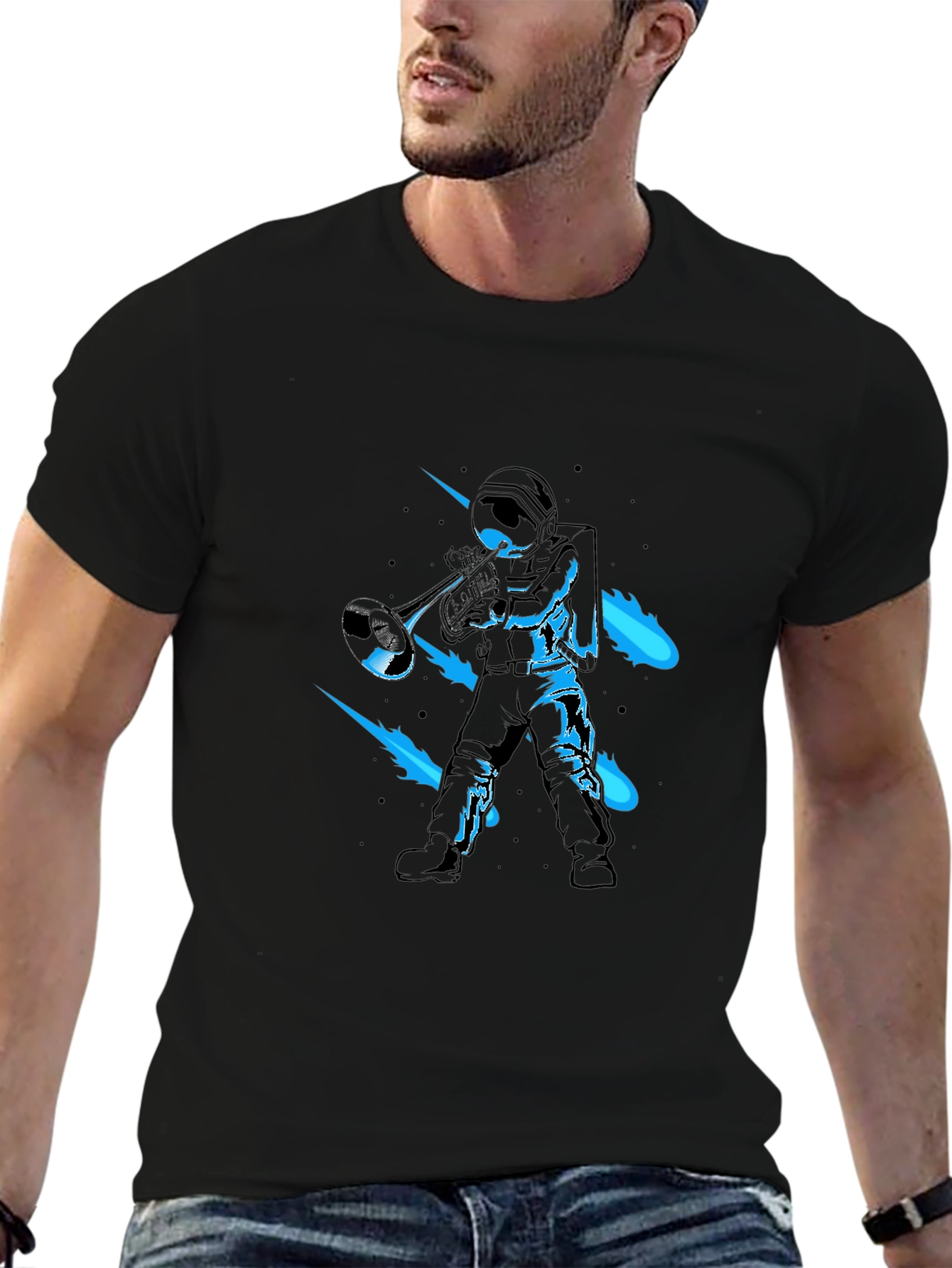 Astronaut Trumpet T-Shirt - Space Musician Tee