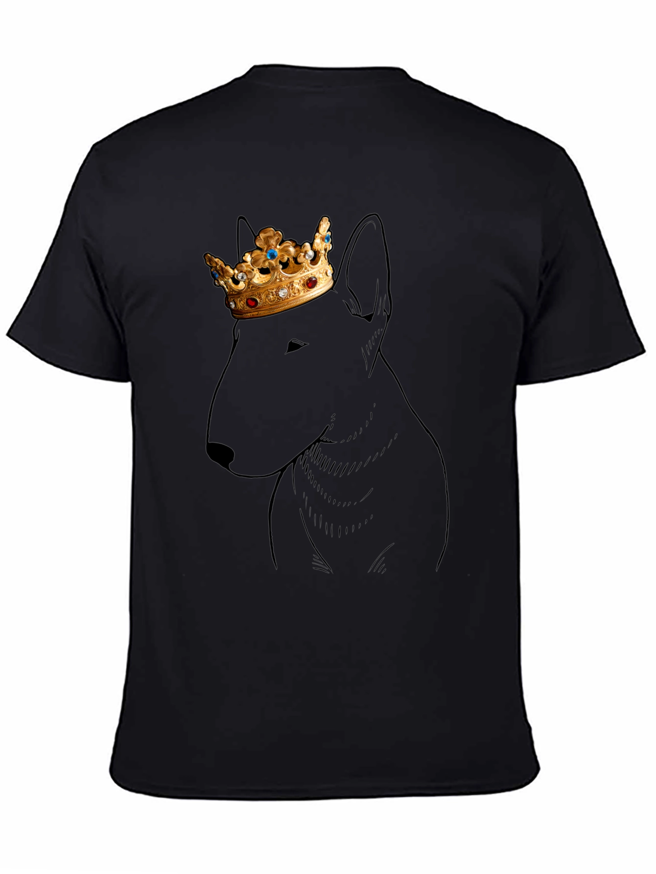 Dog King T-Shirt: Stylish Bull Terrier Design