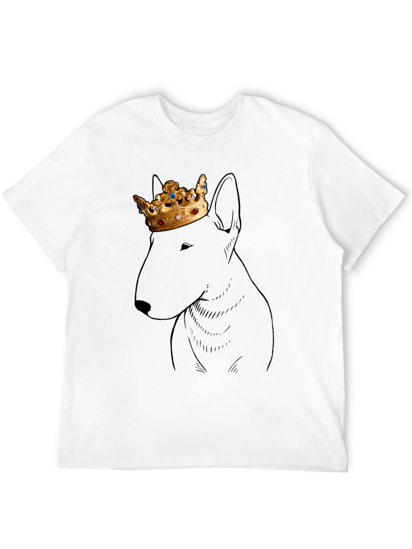 Dog King T-Shirt: Stylish Bull Terrier Design