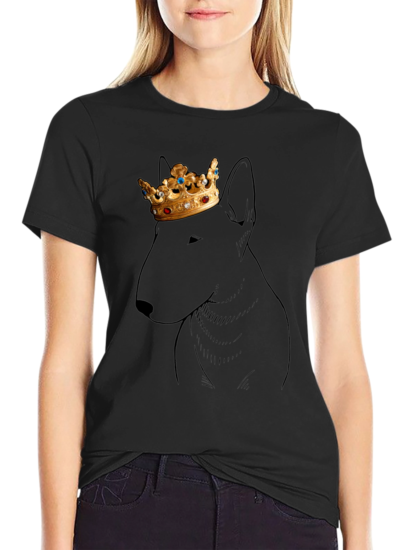 Dog King T-Shirt: Stylish Bull Terrier Design