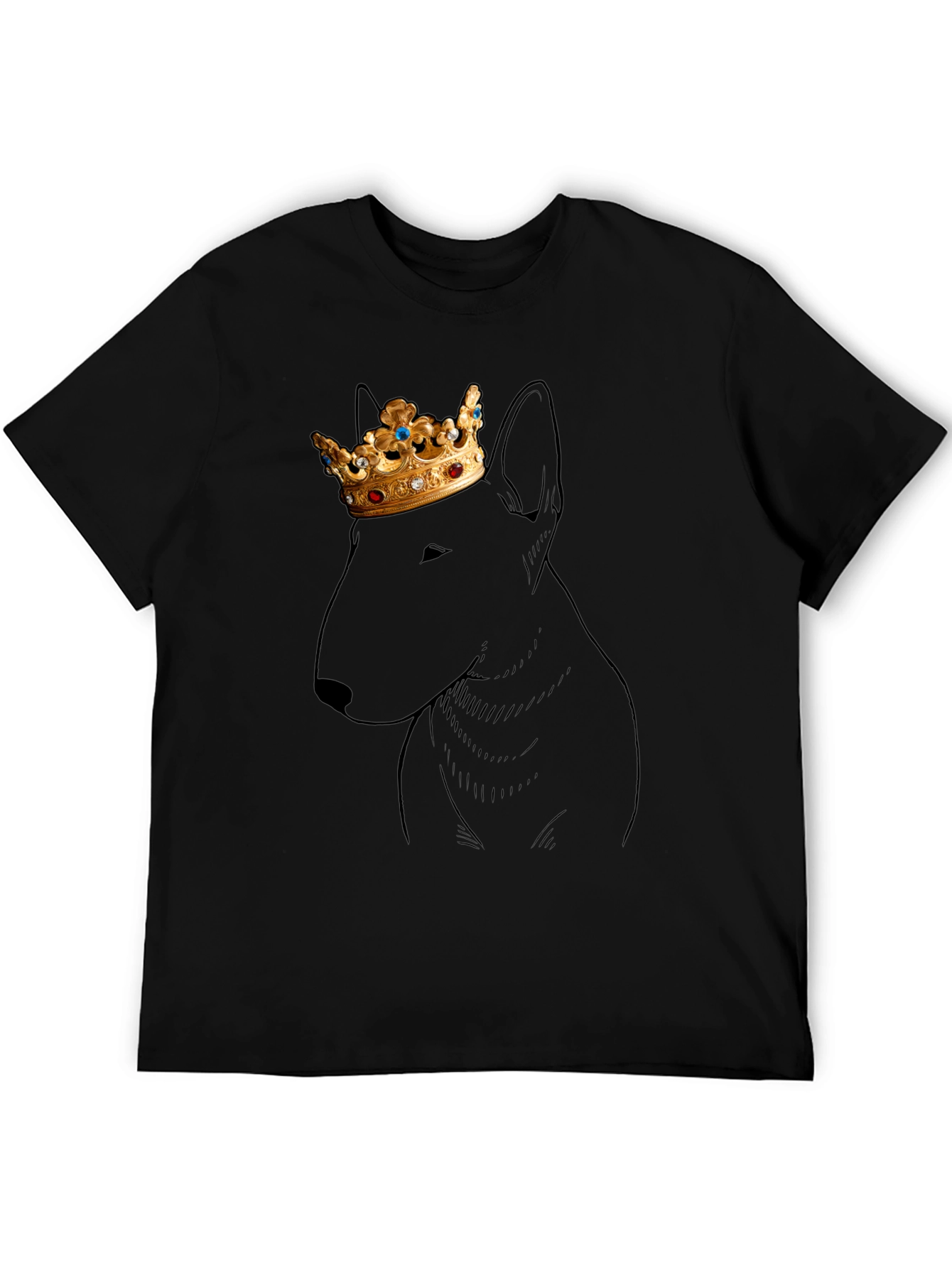 Dog King T-Shirt: Stylish Bull Terrier Design