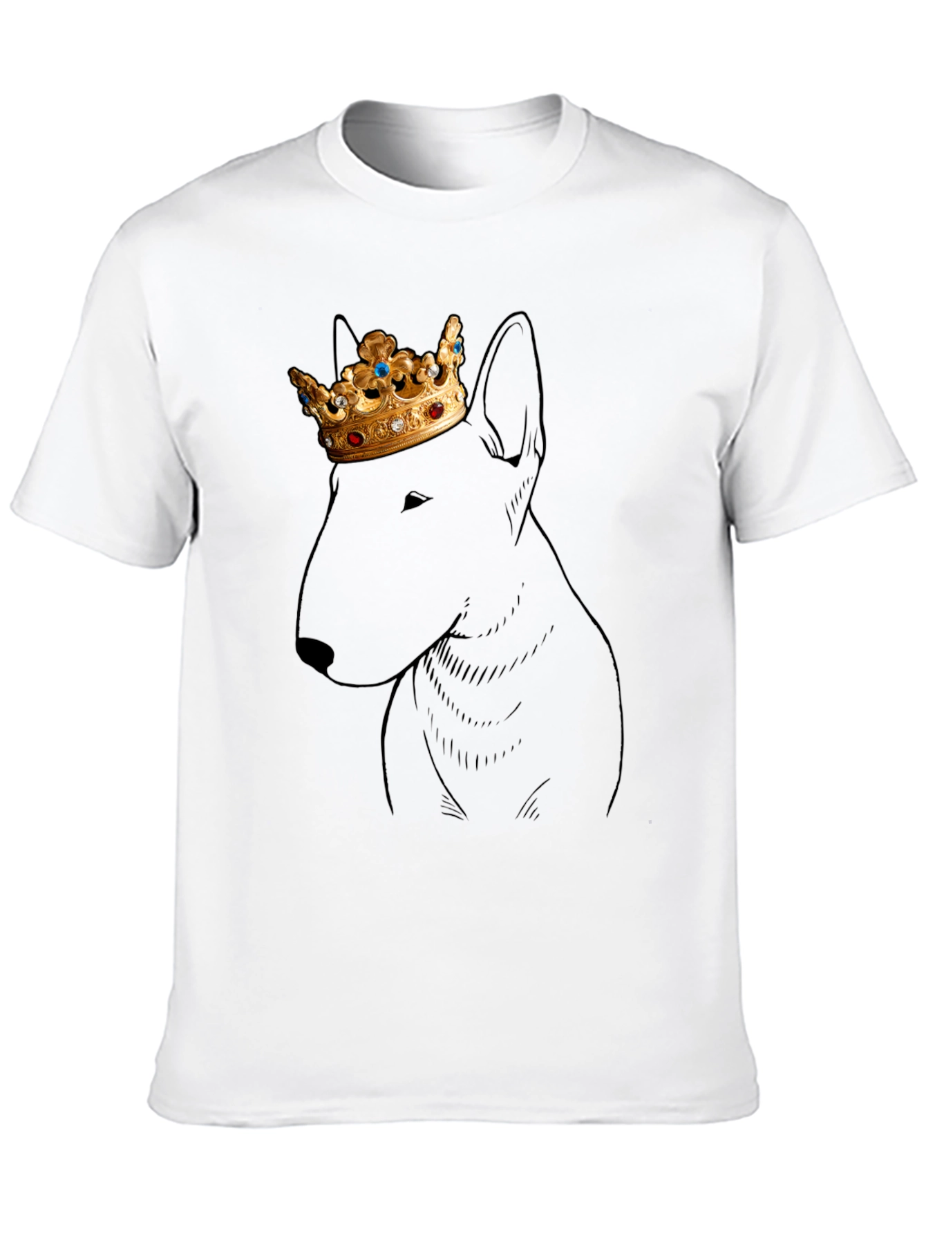 Dog King T-Shirt: Stylish Bull Terrier Design