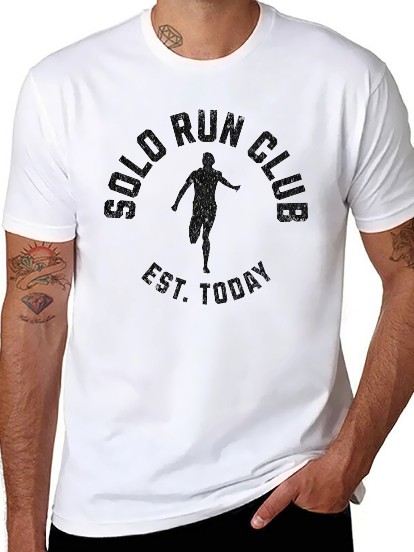 Solo Run Club T-Shirt - Black Graphic Tee