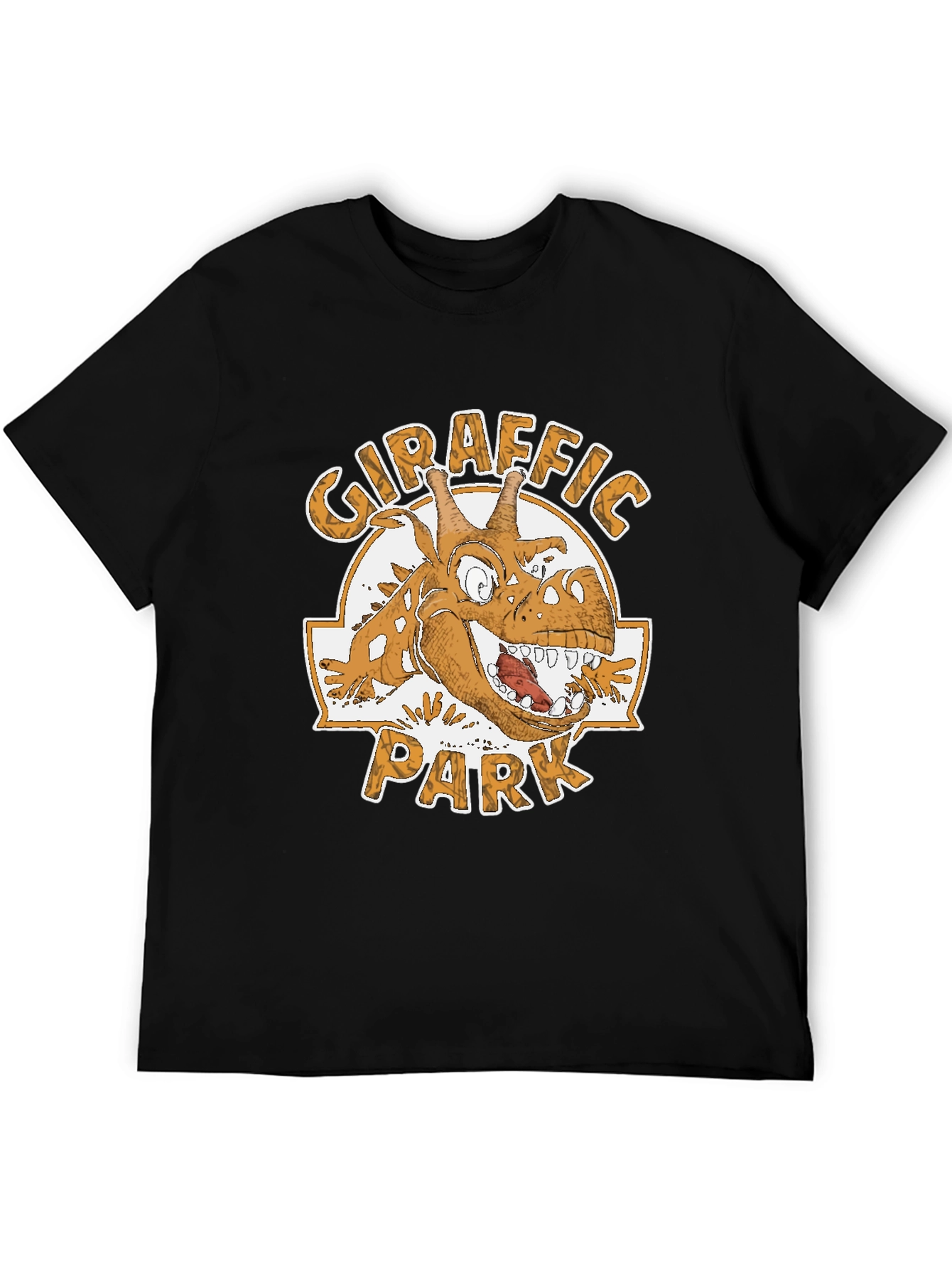 Giraffaic Park Black T-Shirt - Funny Giraffe Graphic Tee