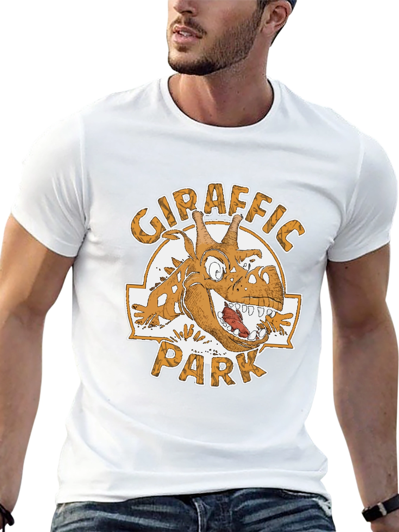 Giraffaic Park Black T-Shirt - Funny Giraffe Graphic Tee