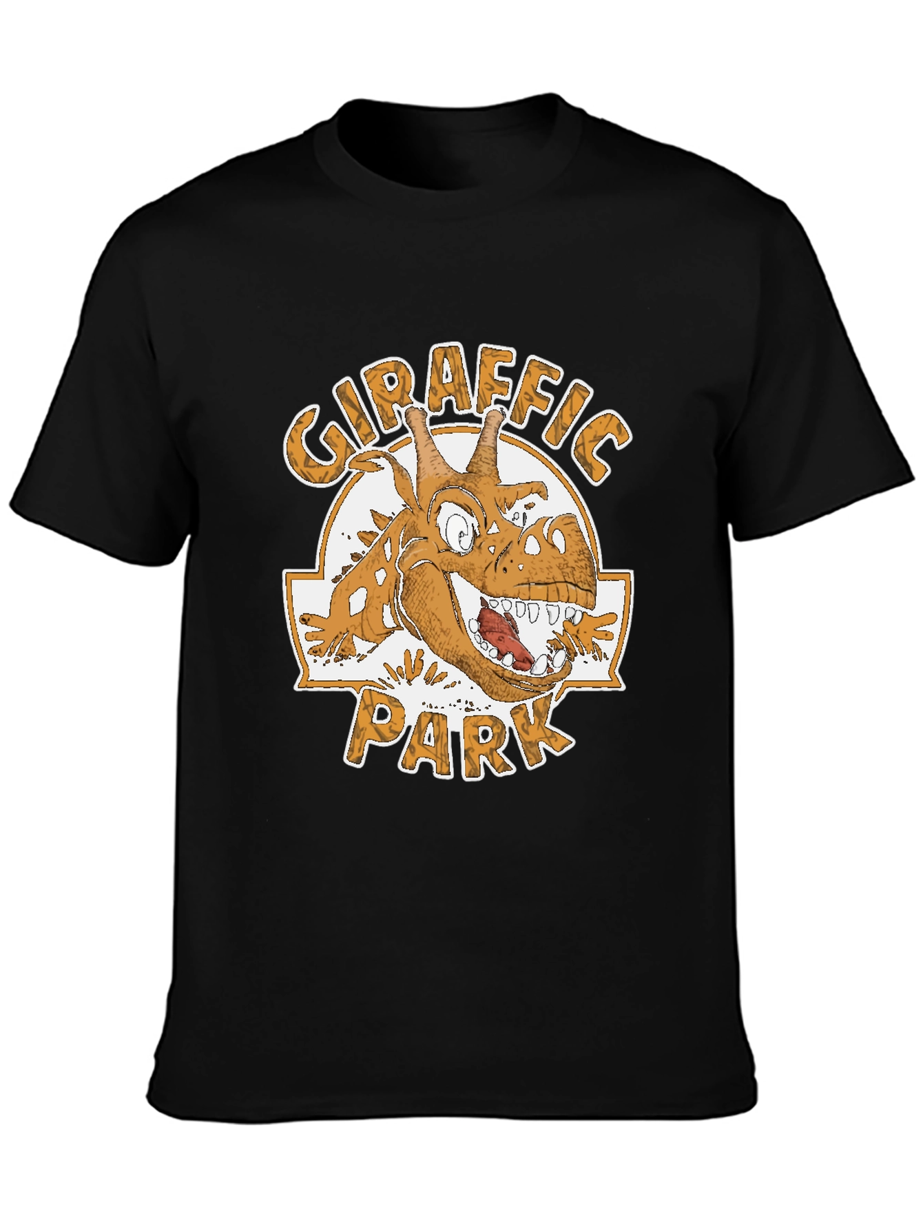 Giraffaic Park Black T-Shirt - Funny Giraffe Graphic Tee