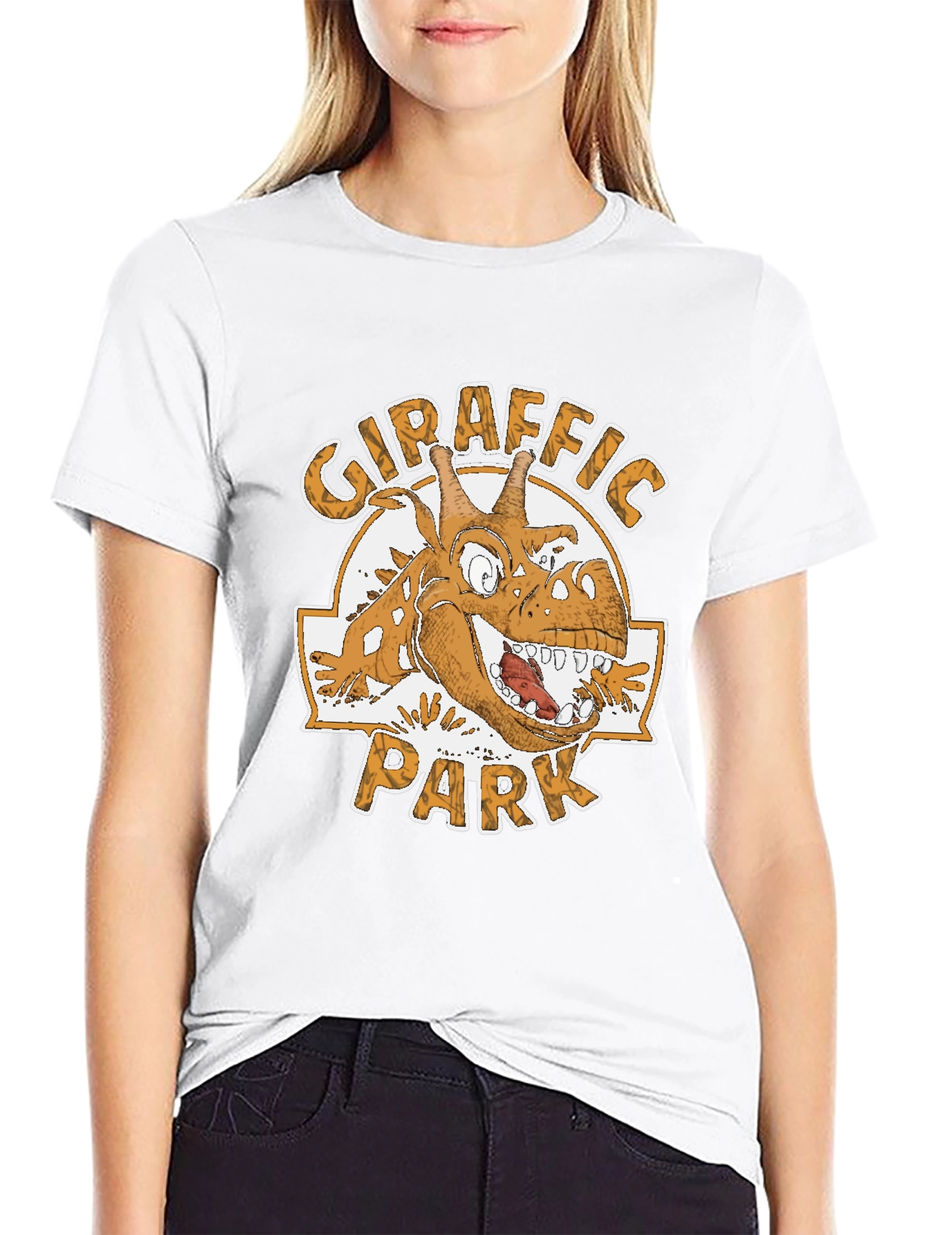 Giraffaic Park Black T-Shirt - Funny Giraffe Graphic Tee