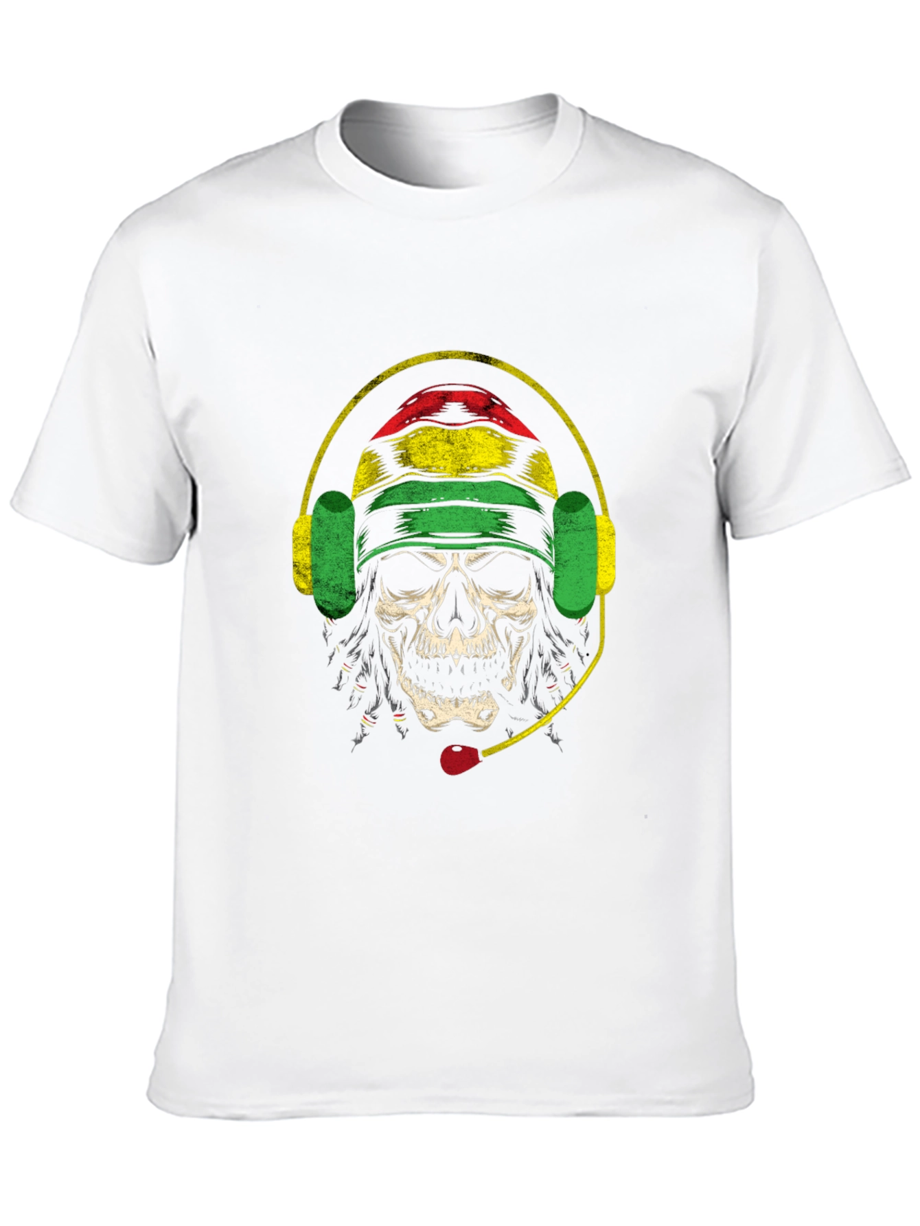 Skull Rastafarian Headset T-Shirt