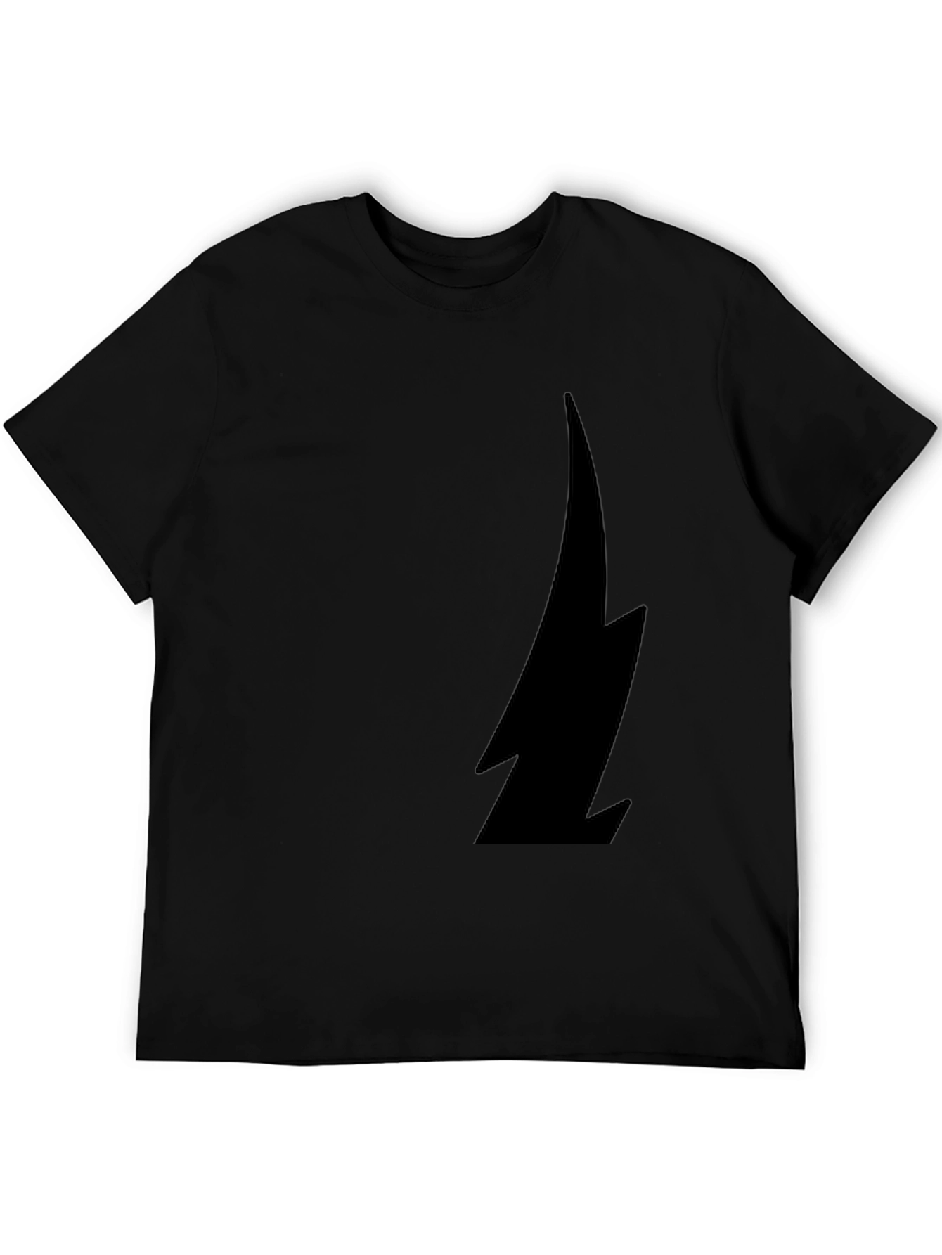 Bold Lightning Bolt Graphic Tee - Black