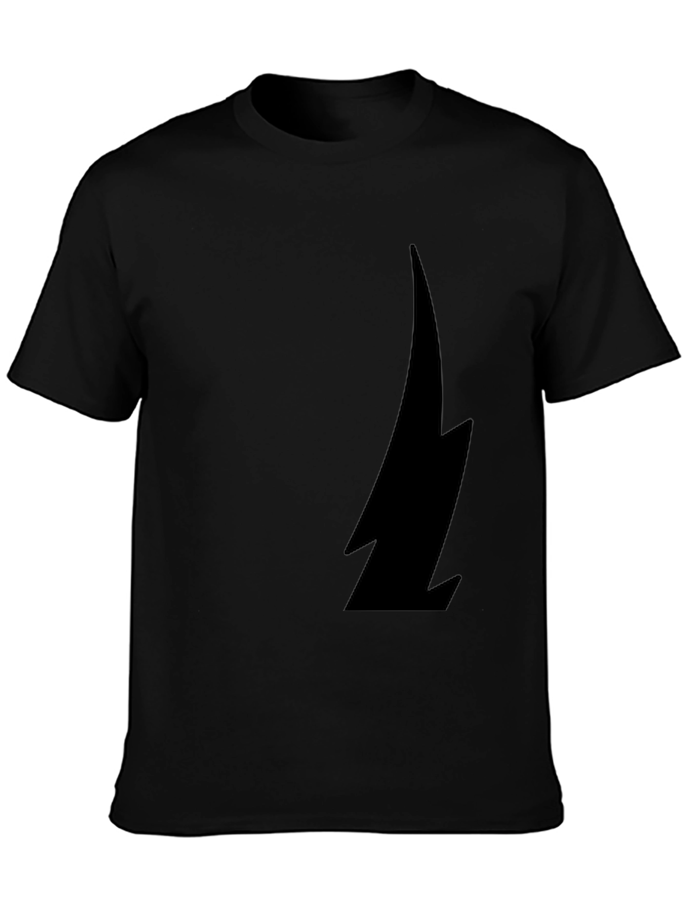 Bold Lightning Bolt Graphic Tee - Black