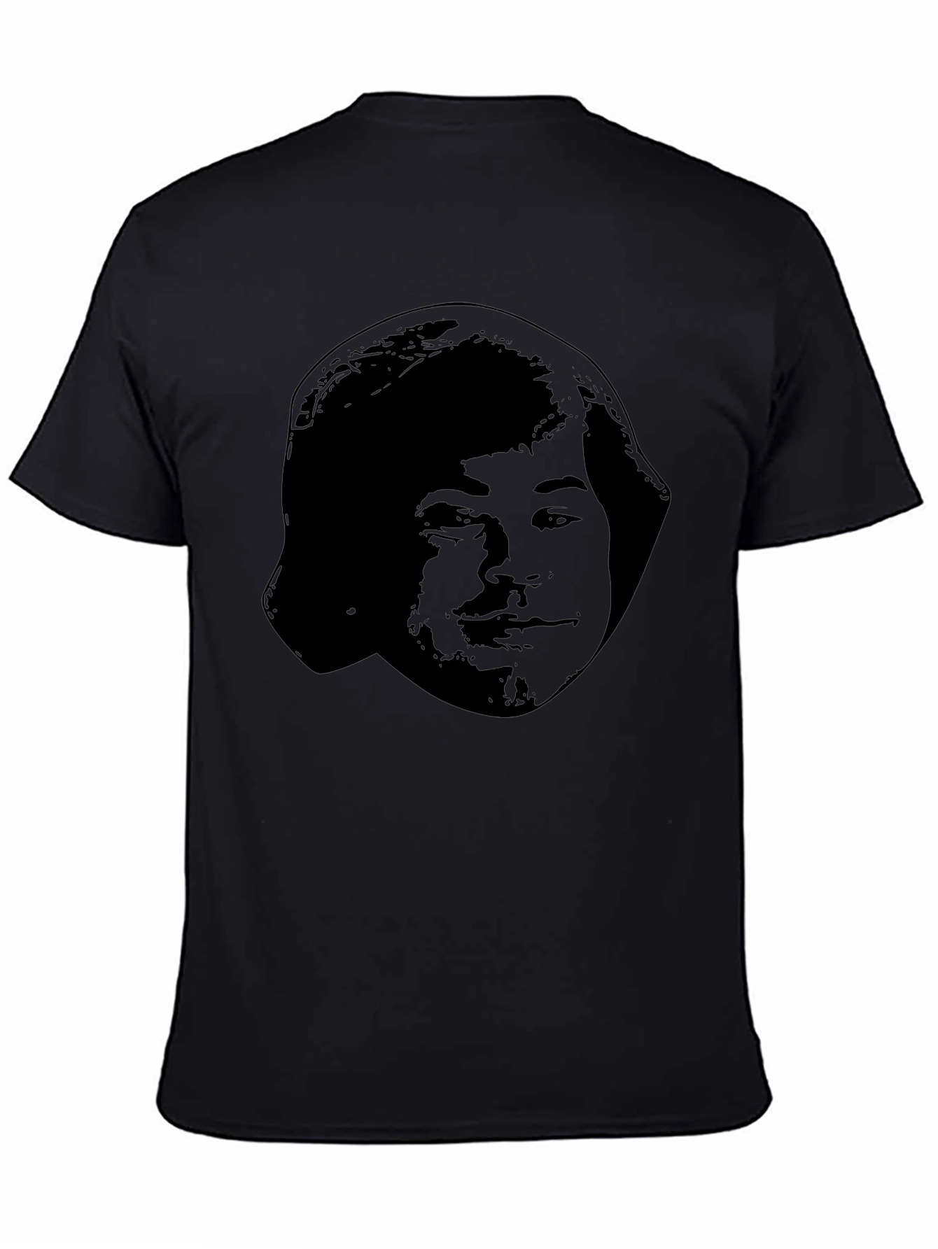 Black T-Shirt with Face Graphic