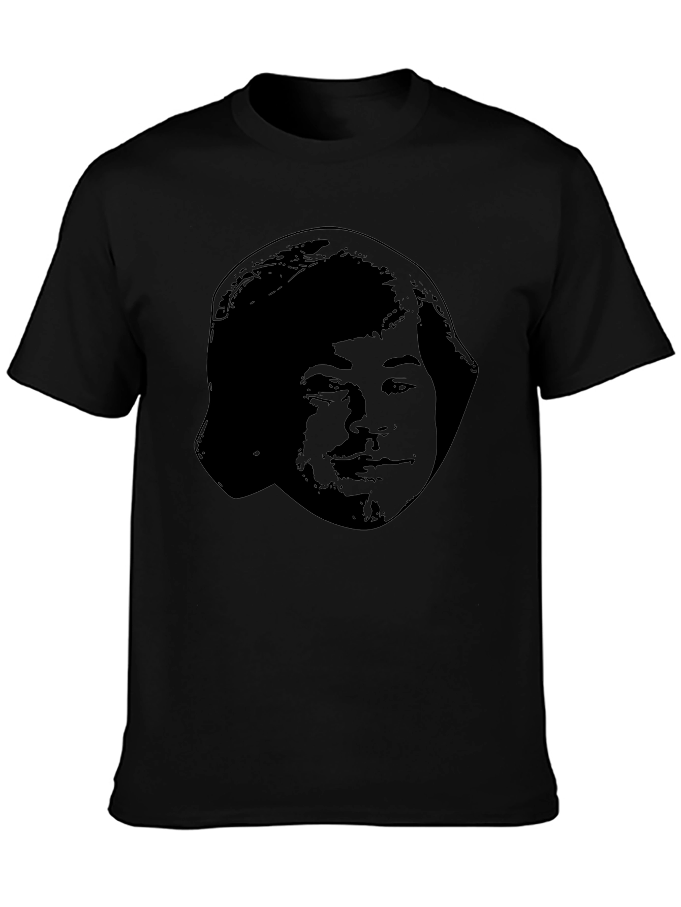 Black T-Shirt with Face Graphic