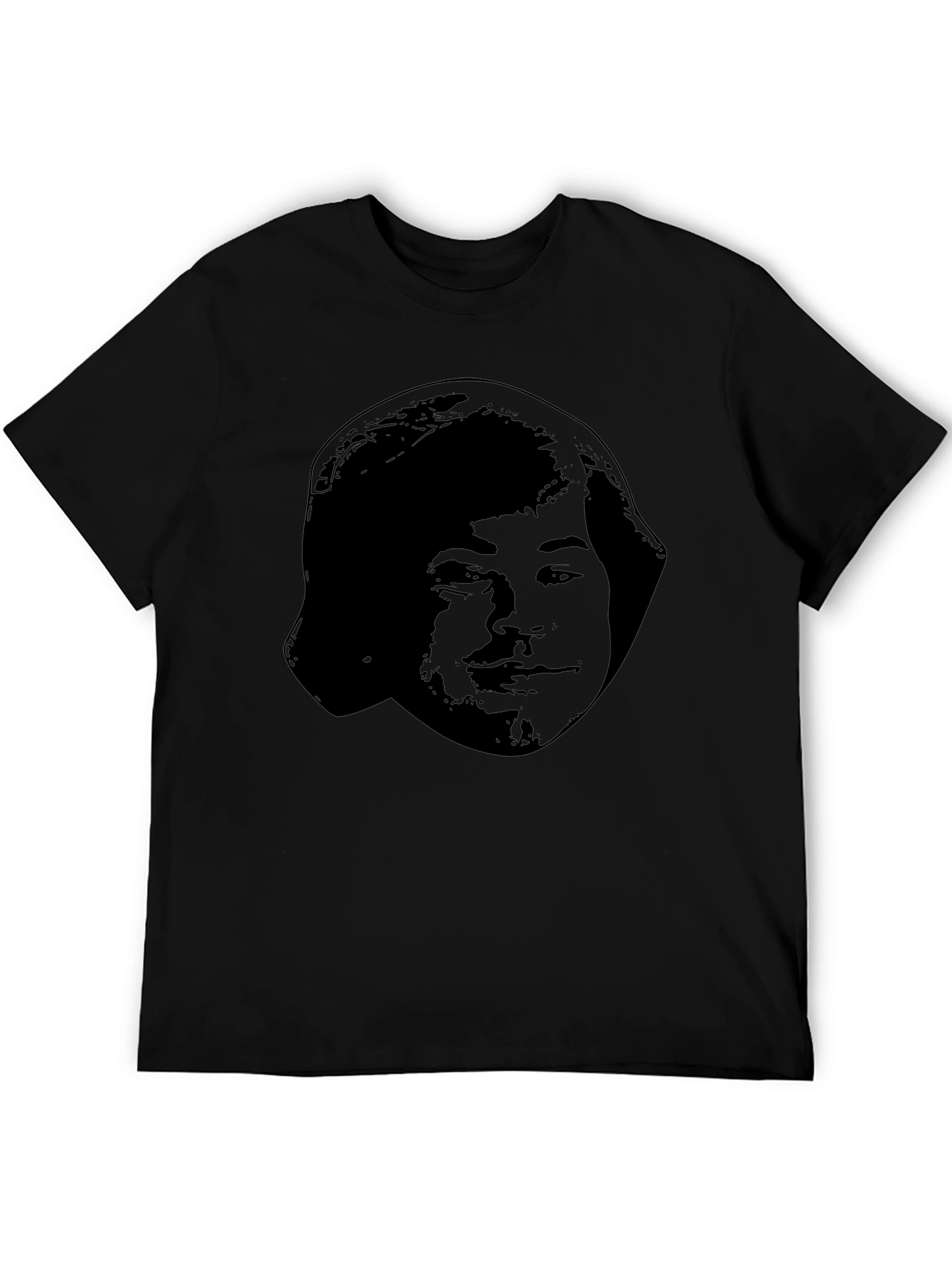 Black T-Shirt with Face Graphic