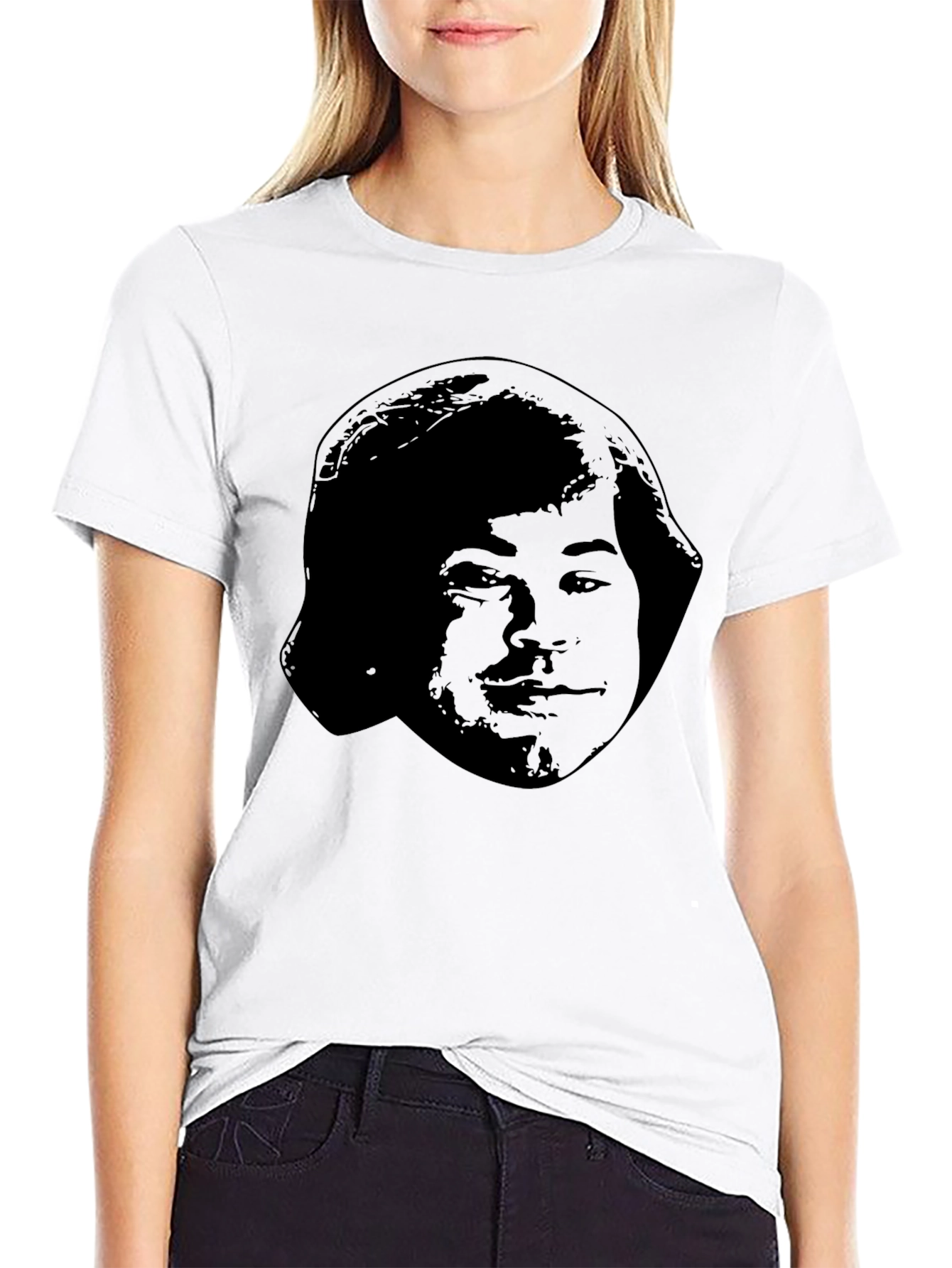 Black T-Shirt with Face Graphic