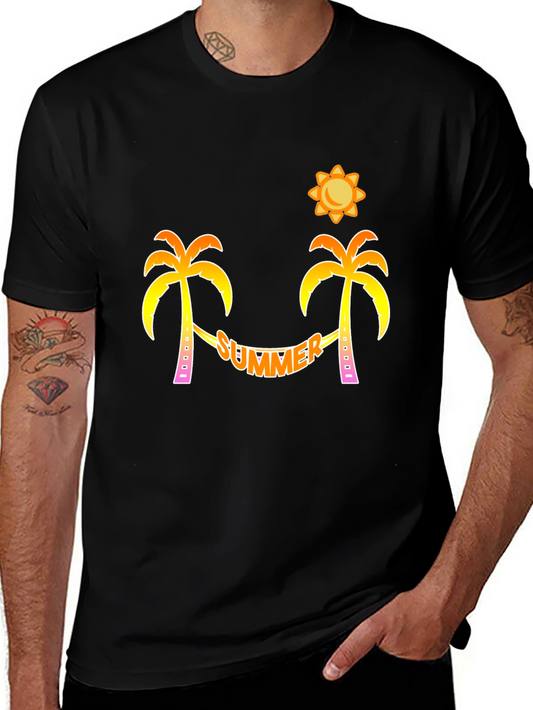 Summer Beach Palm Tree Graphic Tee