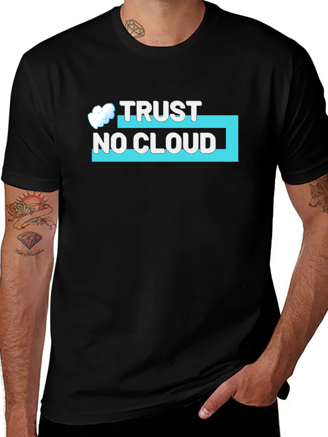 Trust No Cloud Black Graphic Tee