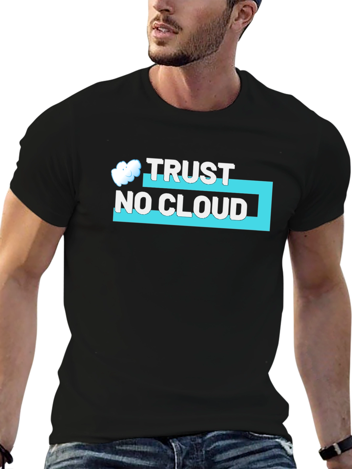 Trust No Cloud Black Graphic Tee