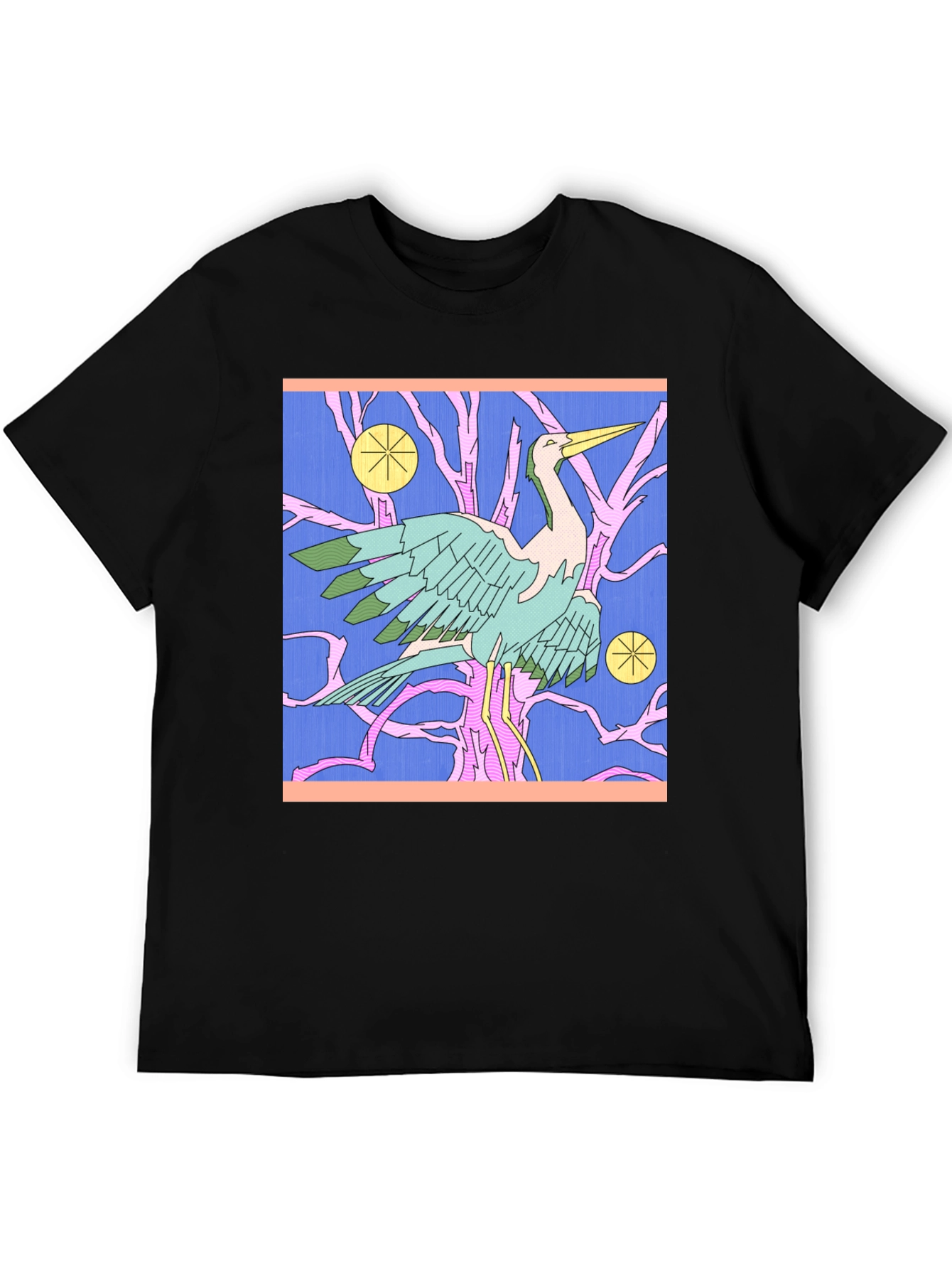 Graphic Tee with Heron Design