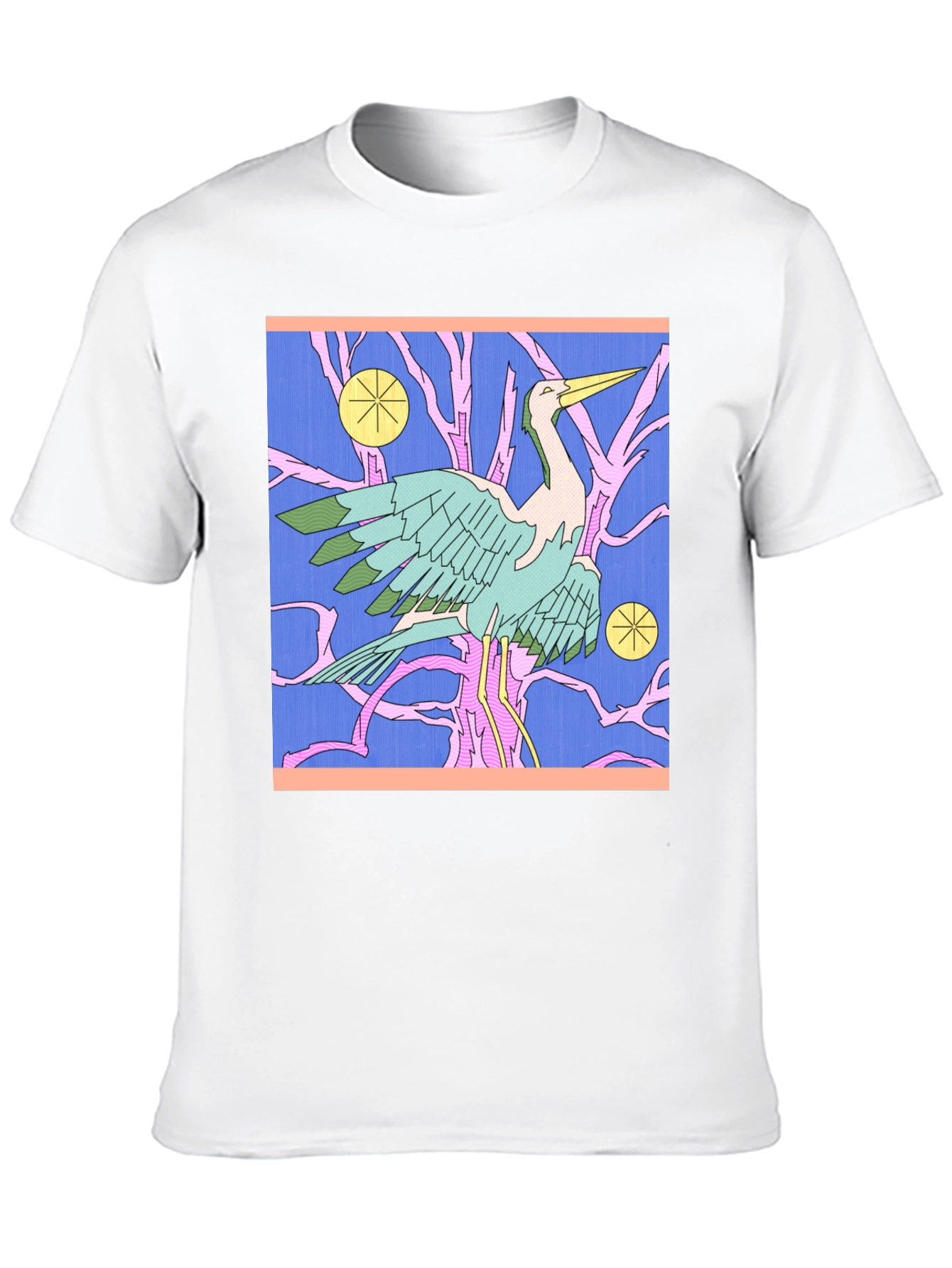 Graphic Tee with Heron Design