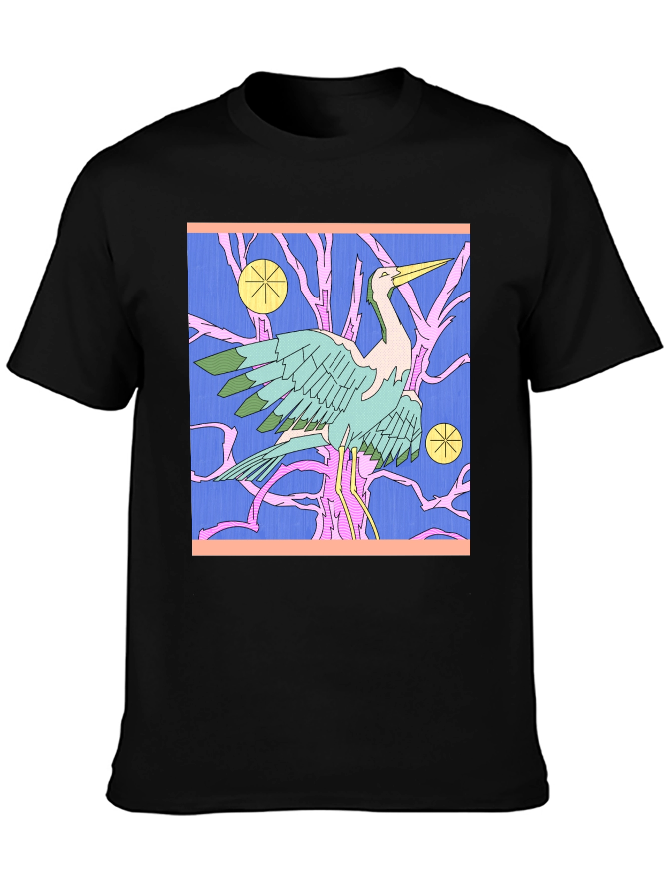 Graphic Tee with Heron Design