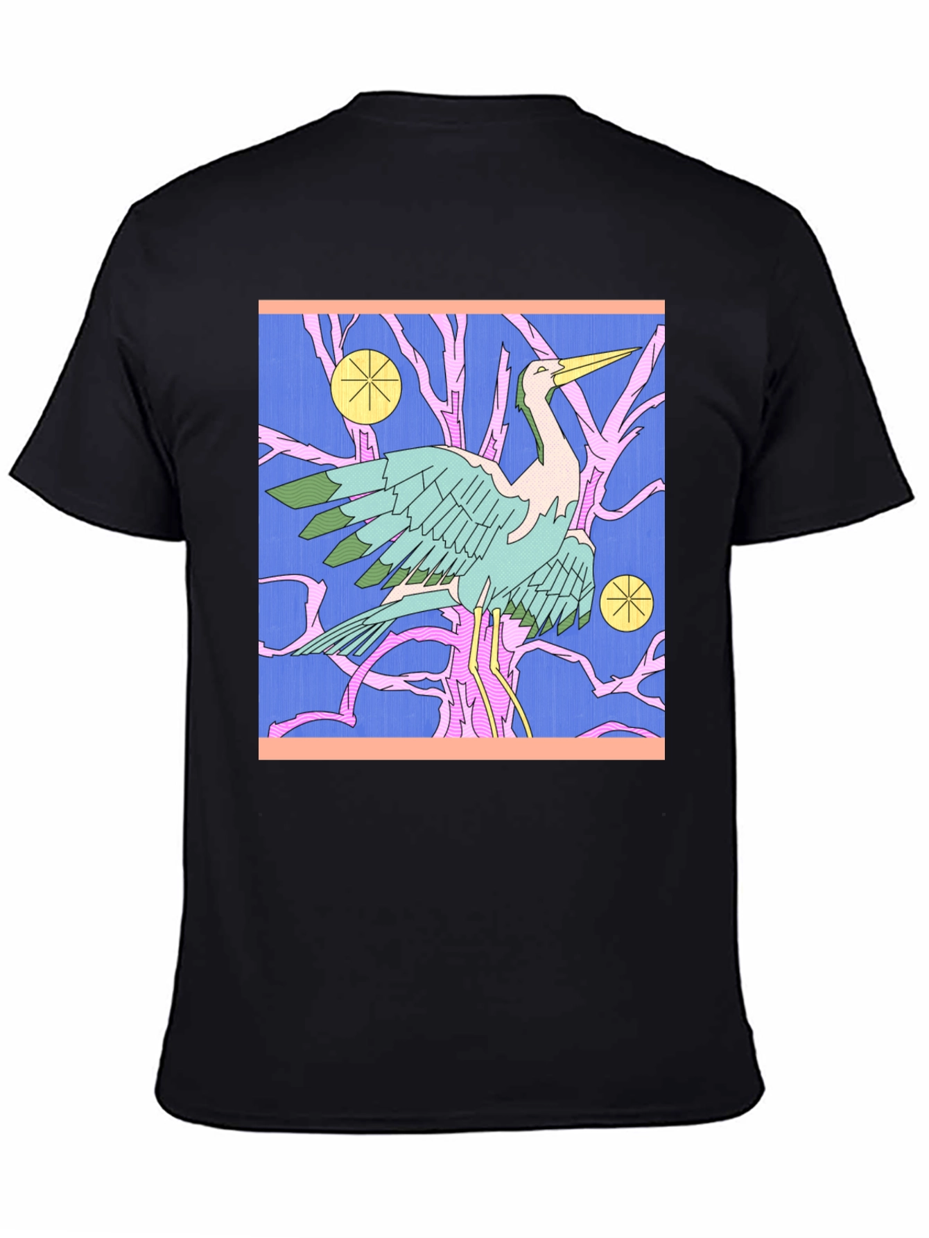 Graphic Tee with Heron Design