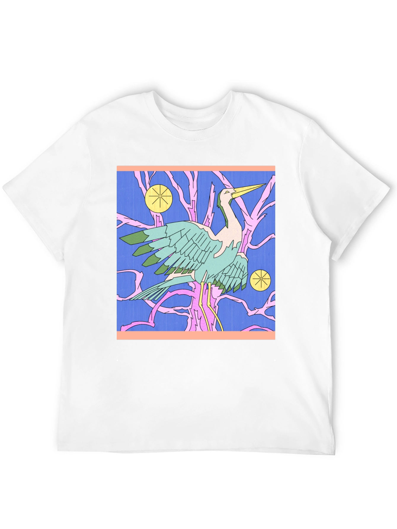 Graphic Tee with Heron Design