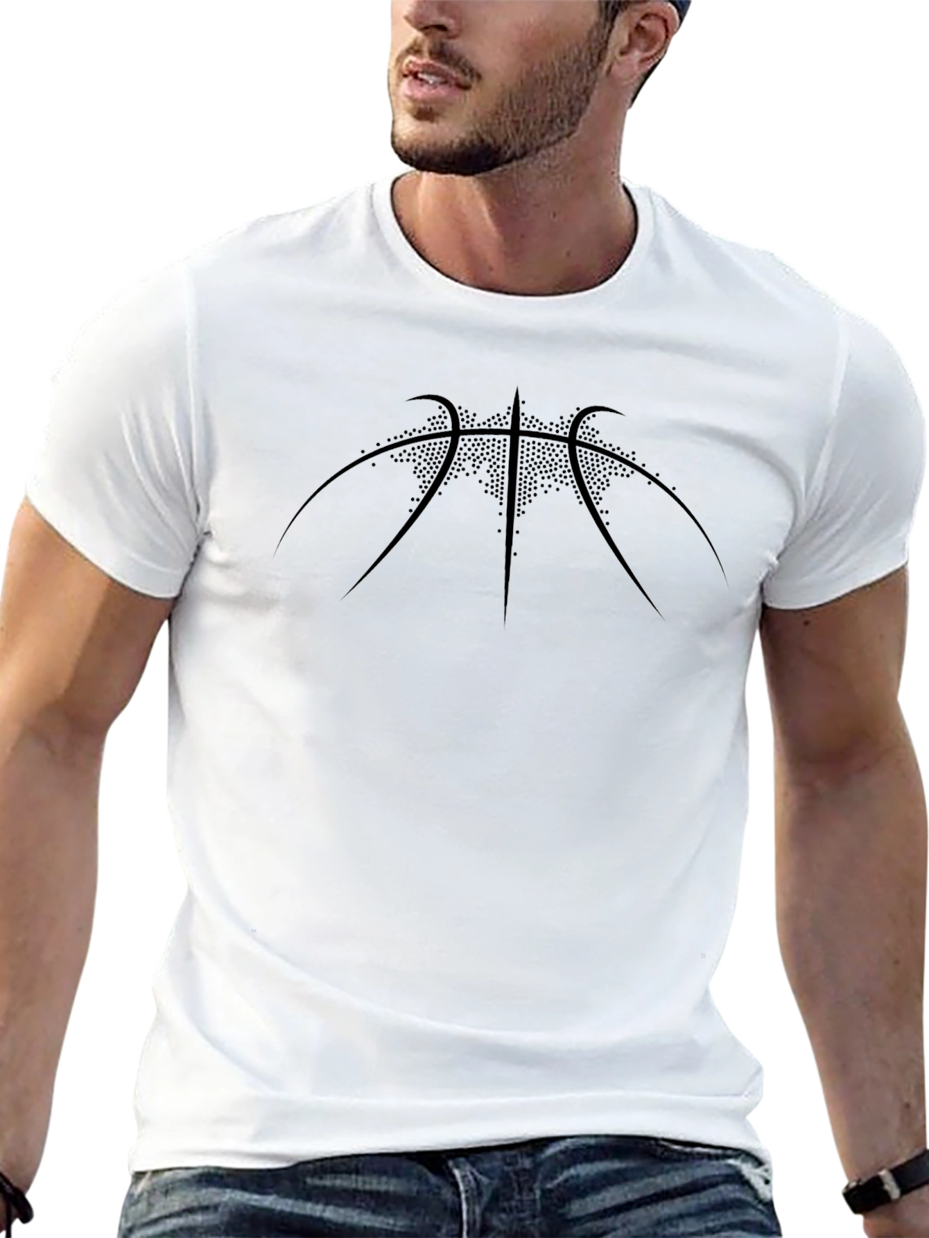 Mens Black Basketball Graphic T-Shirt