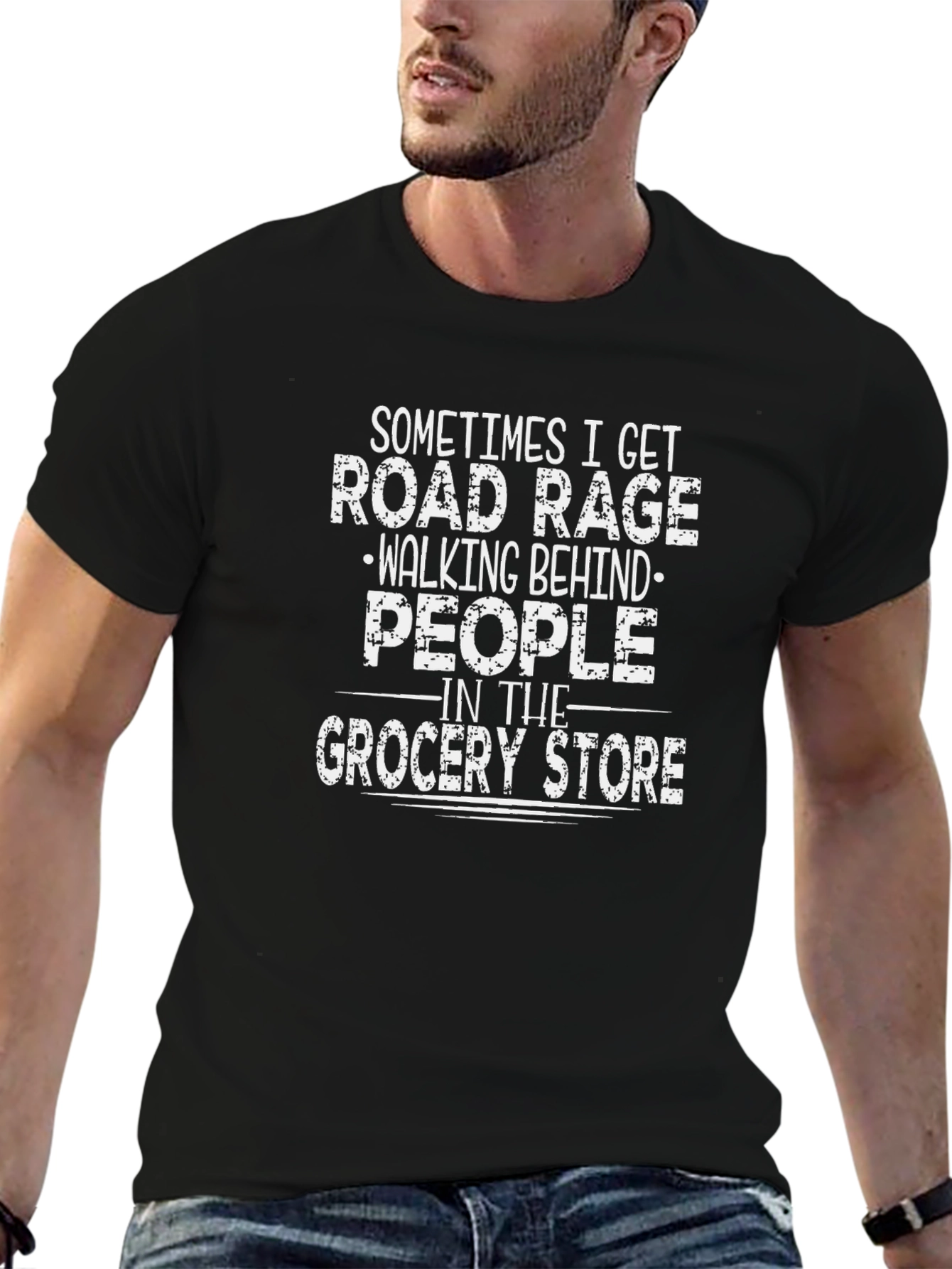 Road Rage Grocery Store Funny Graphic Tee