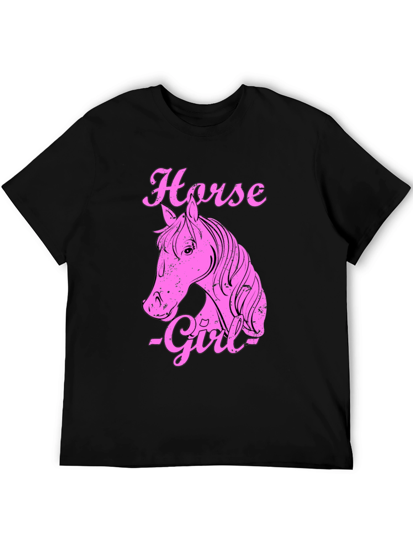 Horse Girl Graphic T-Shirt - Black Cotton Tee