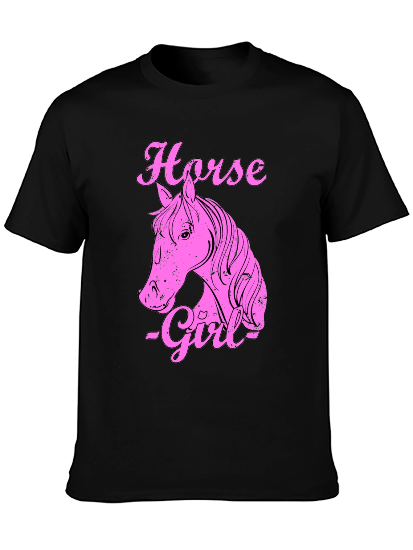 Horse Girl Graphic T-Shirt - Black Cotton Tee