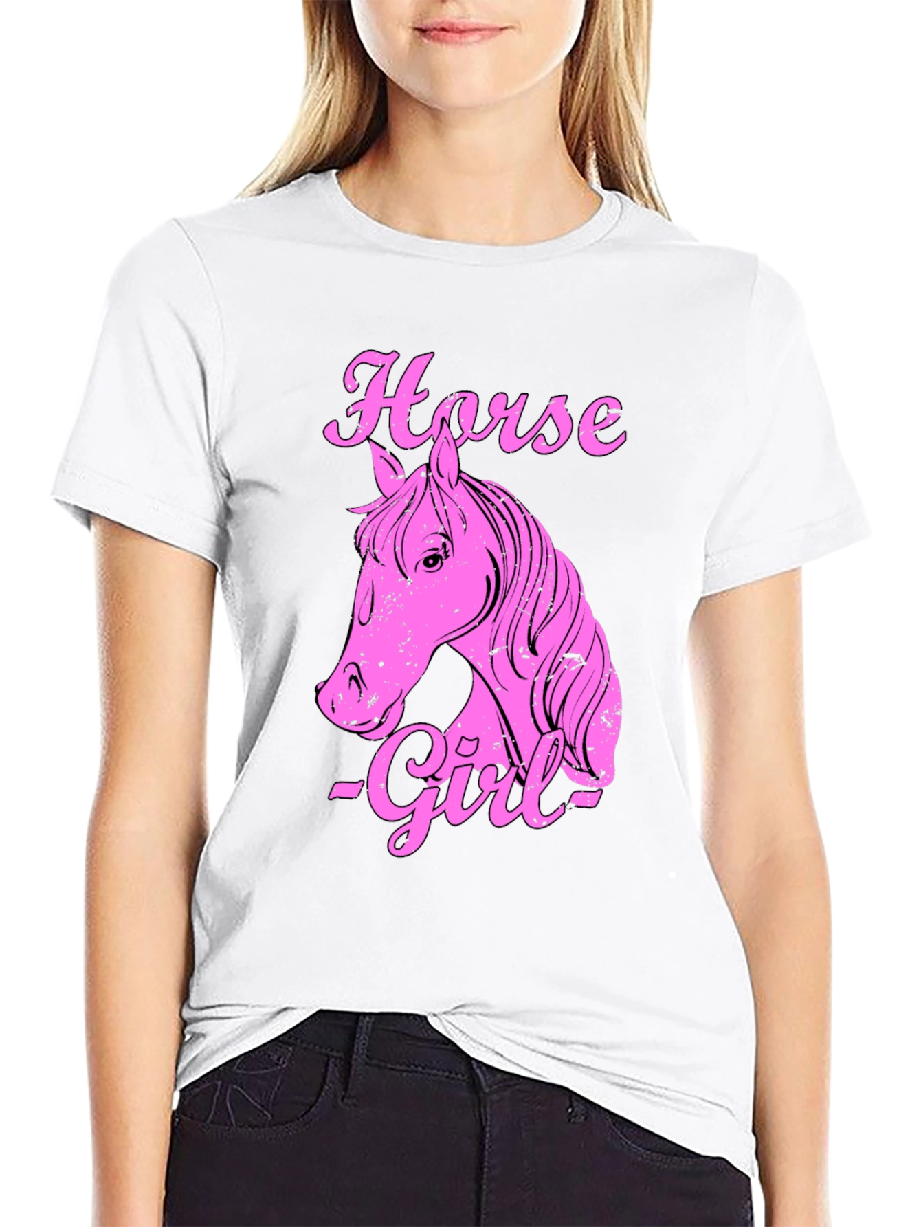 Horse Girl Graphic T-Shirt - Black Cotton Tee