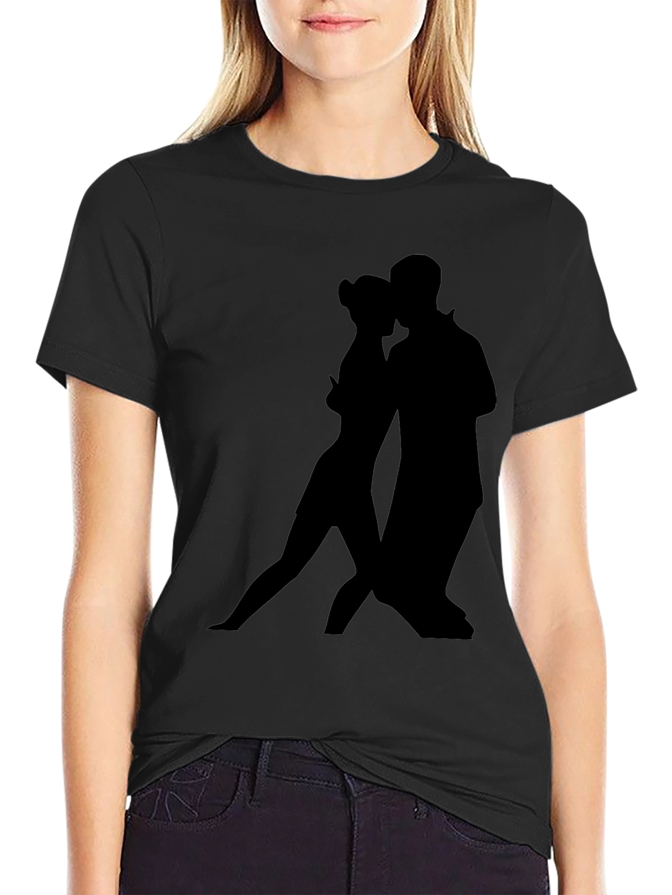 Tango Silhouette Graphic Tee - Stylish Black Shirt