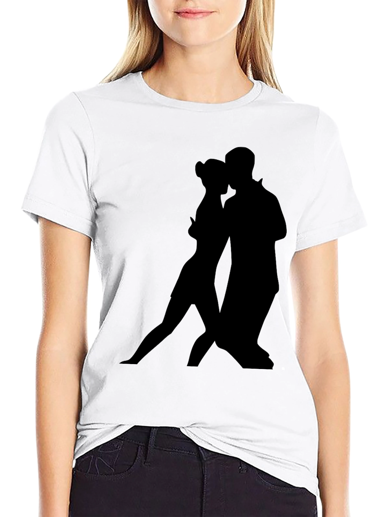 Tango Silhouette Graphic Tee - Stylish Black Shirt
