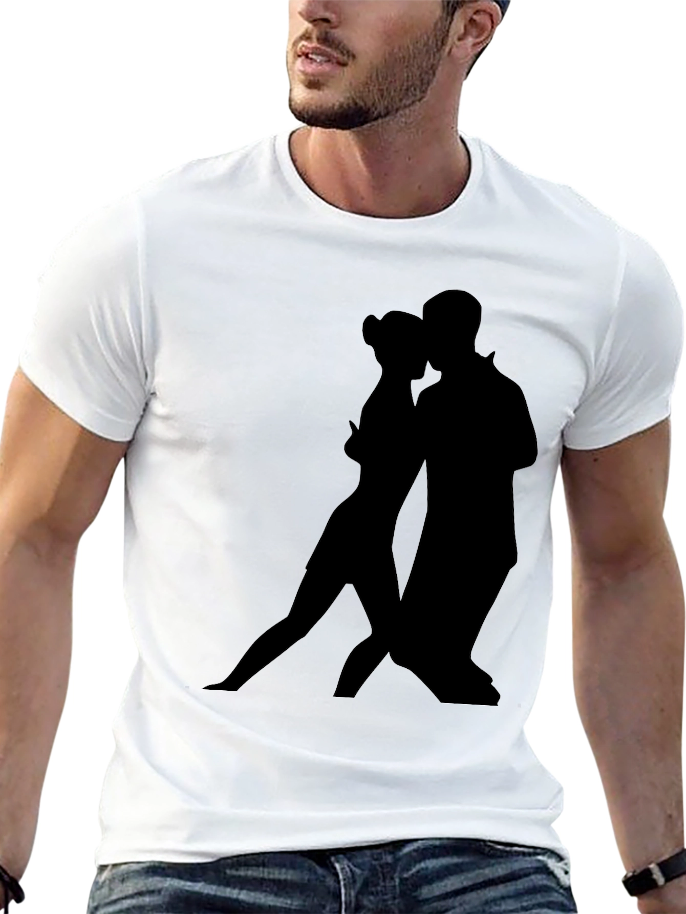 Tango Silhouette Graphic Tee - Stylish Black Shirt