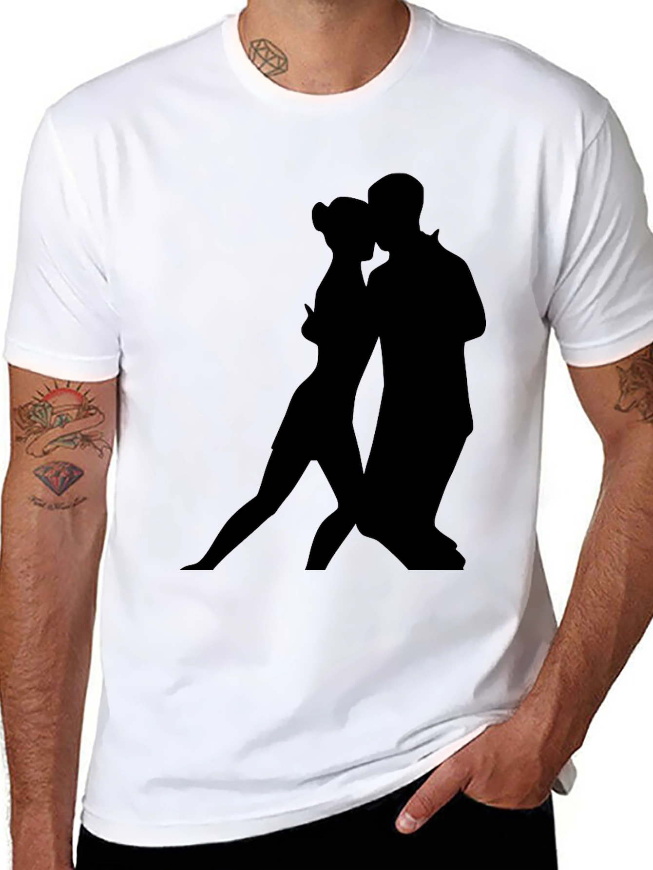 Tango Silhouette Graphic Tee - Stylish Black Shirt